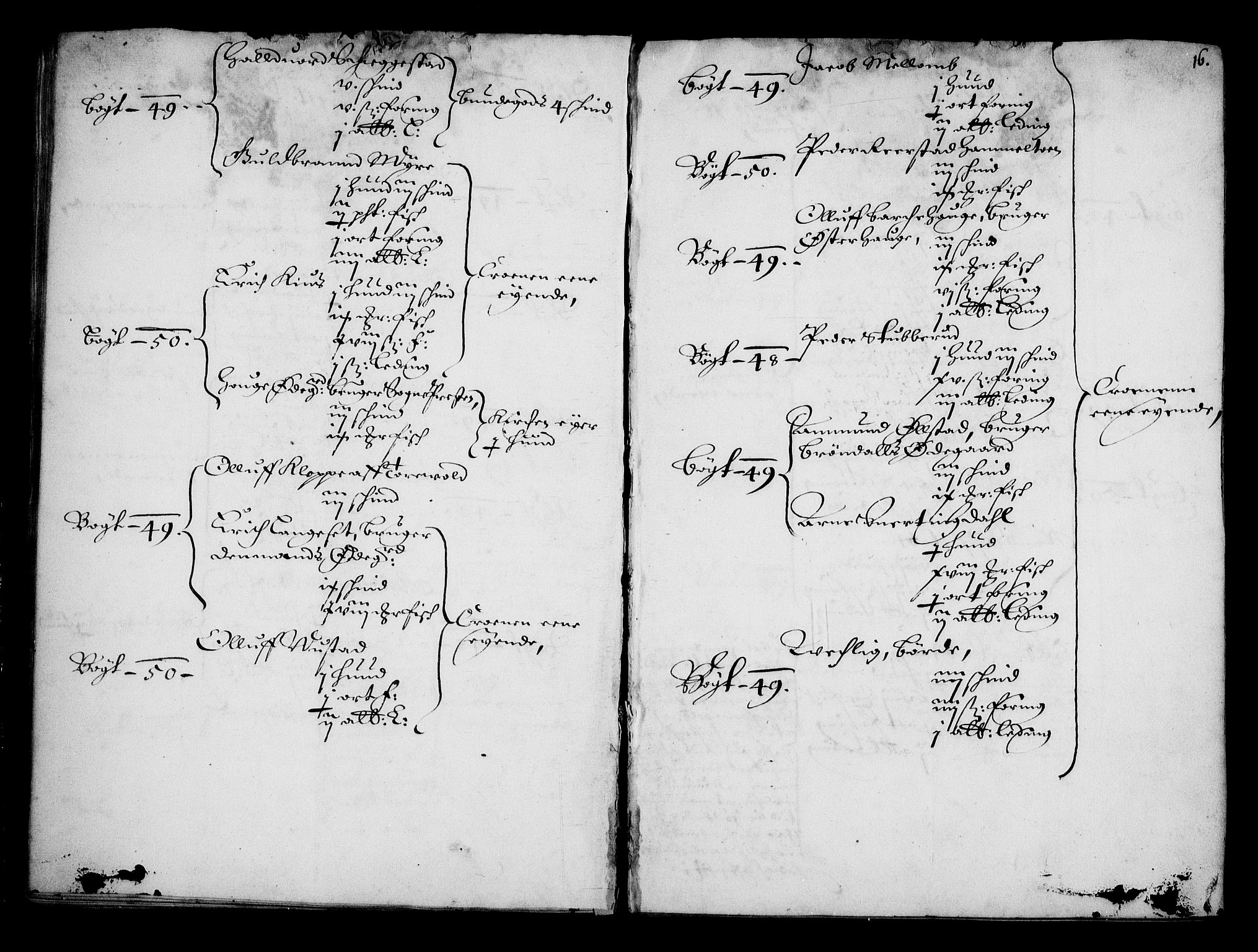 Rentekammeret inntil 1814, Realistisk ordnet avdeling, AV/RA-EA-4070/N/Na/L0001: [XI f]: Akershus stifts jordebok, 1652, p. 15b-16a