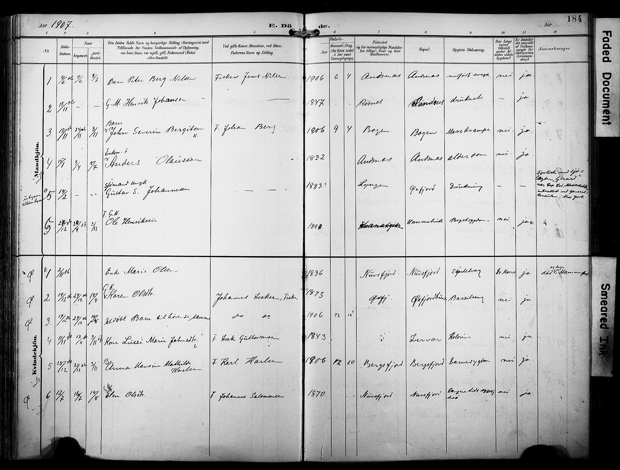 Loppa sokneprestkontor, SATØ/S-1339/H/Ha/L0009kirke: Parish register (official) no. 9, 1895-1909, p. 184