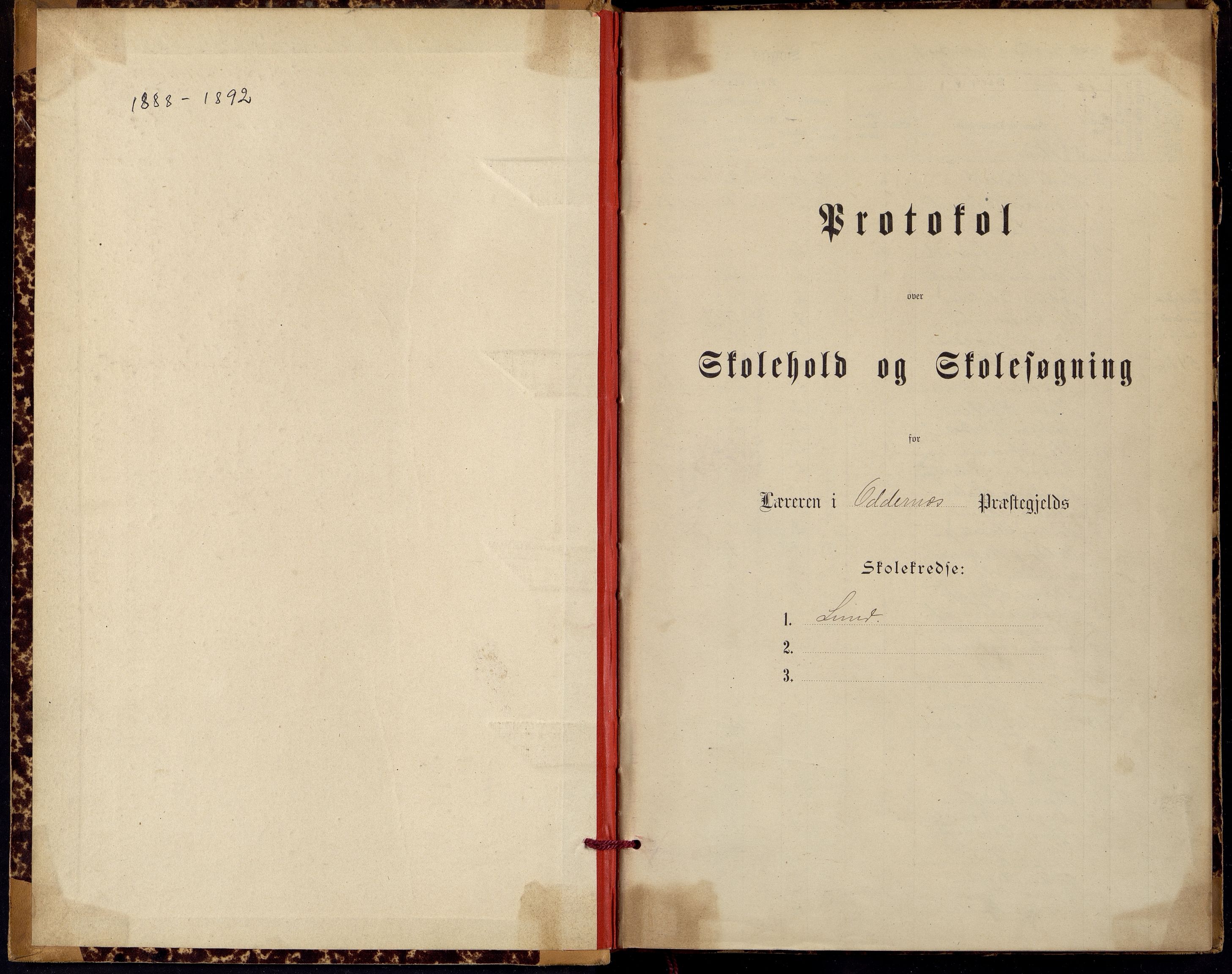 Oddernes kommune - Lund/Lahelle skolekrets, ARKSOR/1001OD556/G/Gb/L0002: Karakterprotokoll, 1888-1892