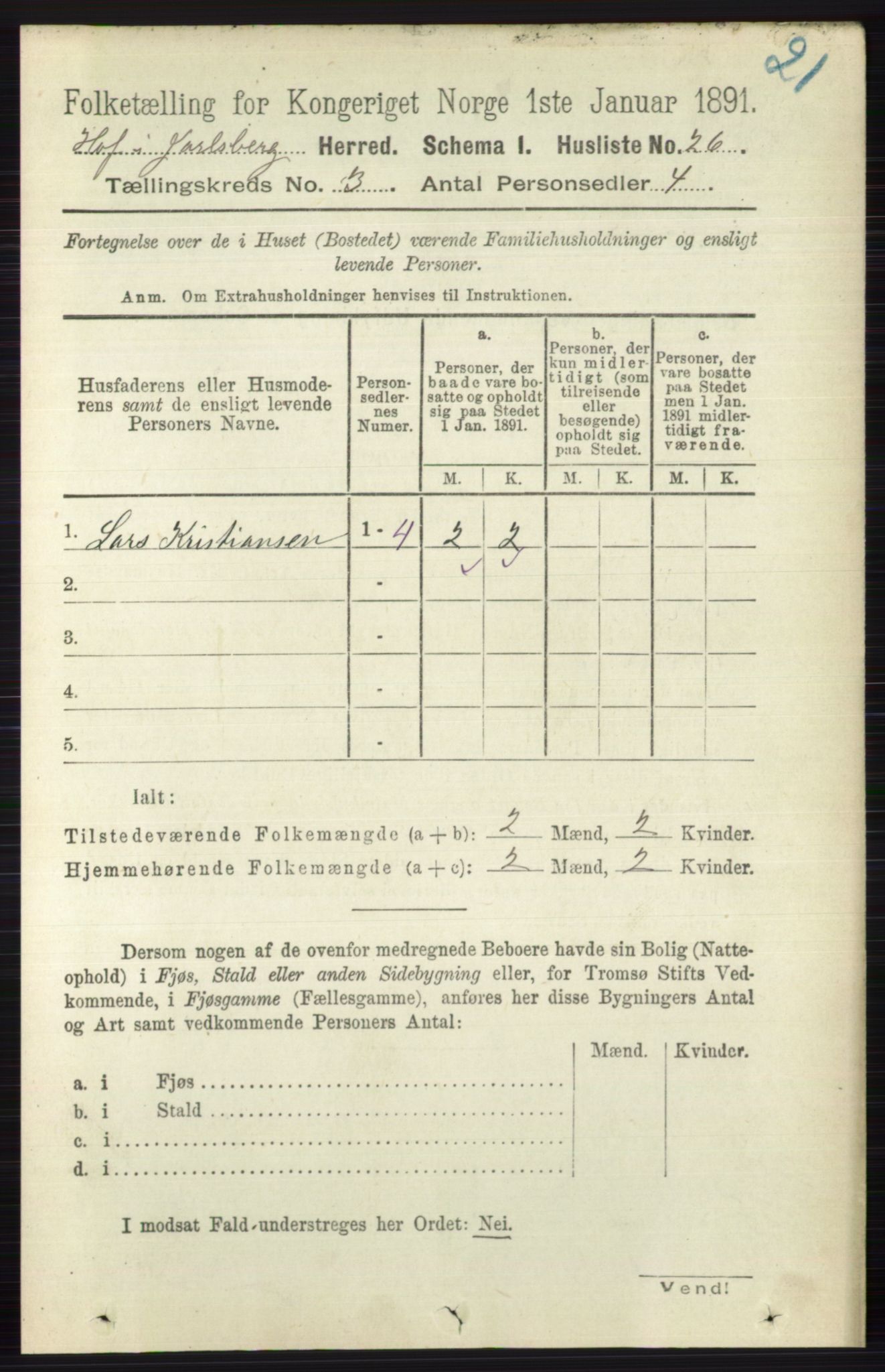 RA, 1891 census for 0714 Hof, 1891, p. 870