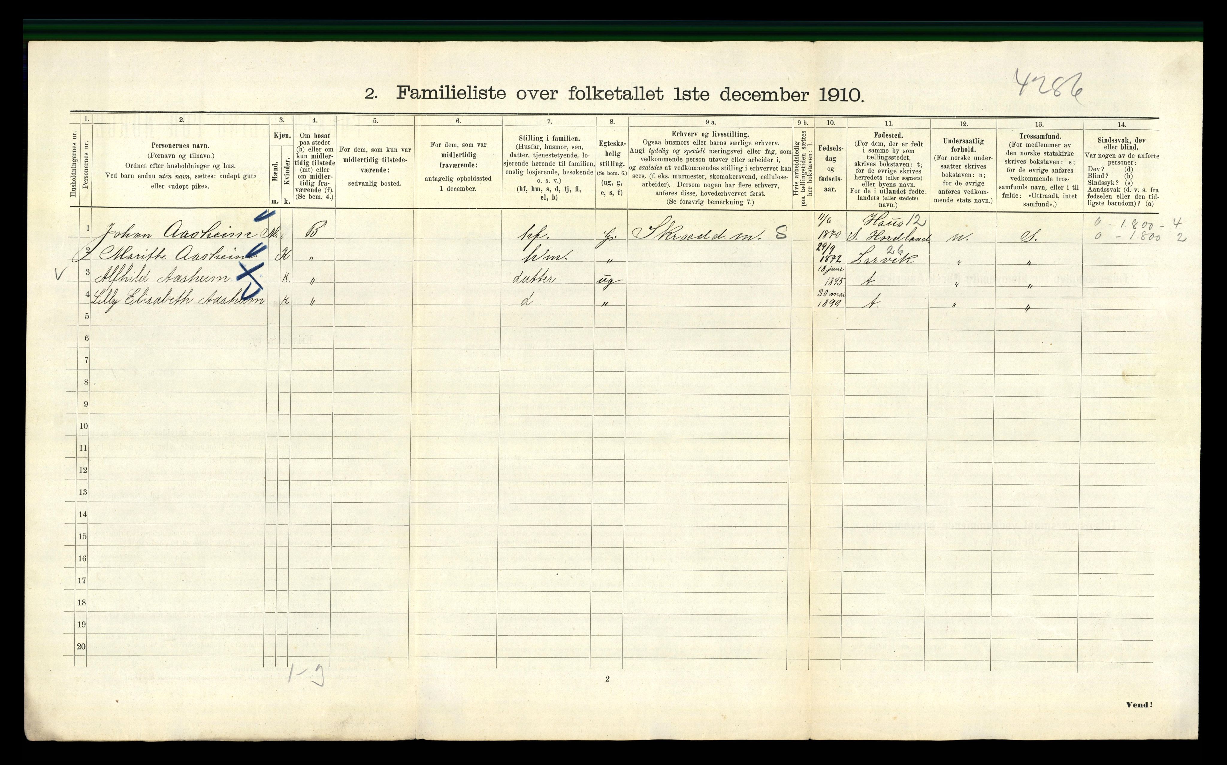 RA, 1910 census for Kristiania, 1910, p. 19546