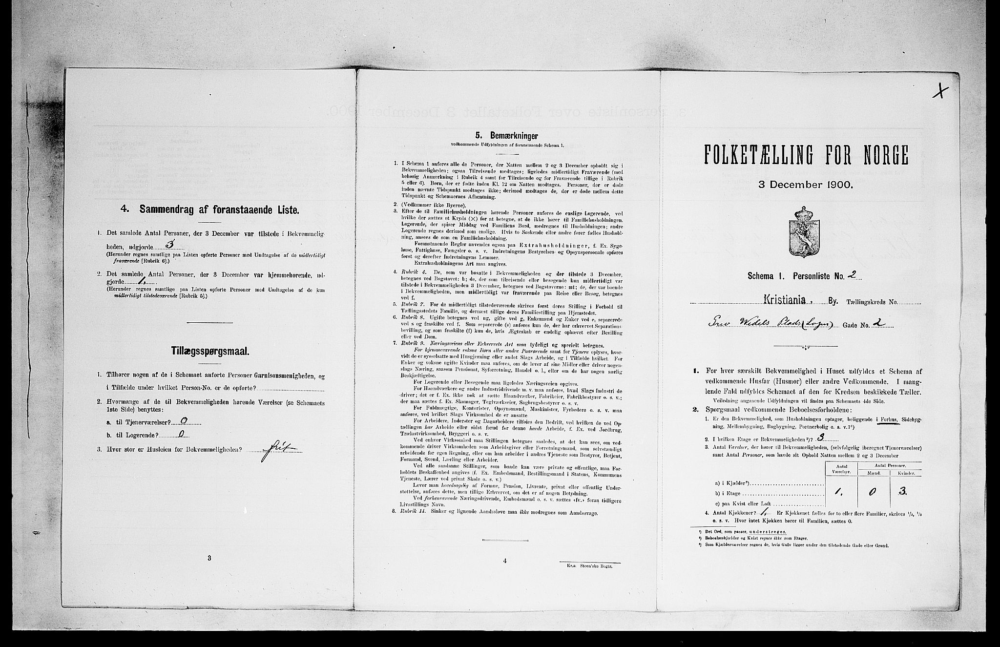 SAO, 1900 census for Kristiania, 1900, p. 899