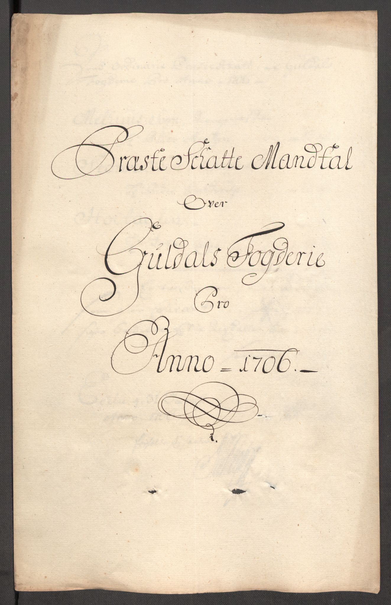 Rentekammeret inntil 1814, Reviderte regnskaper, Fogderegnskap, RA/EA-4092/R60/L3956: Fogderegnskap Orkdal og Gauldal, 1706, p. 297