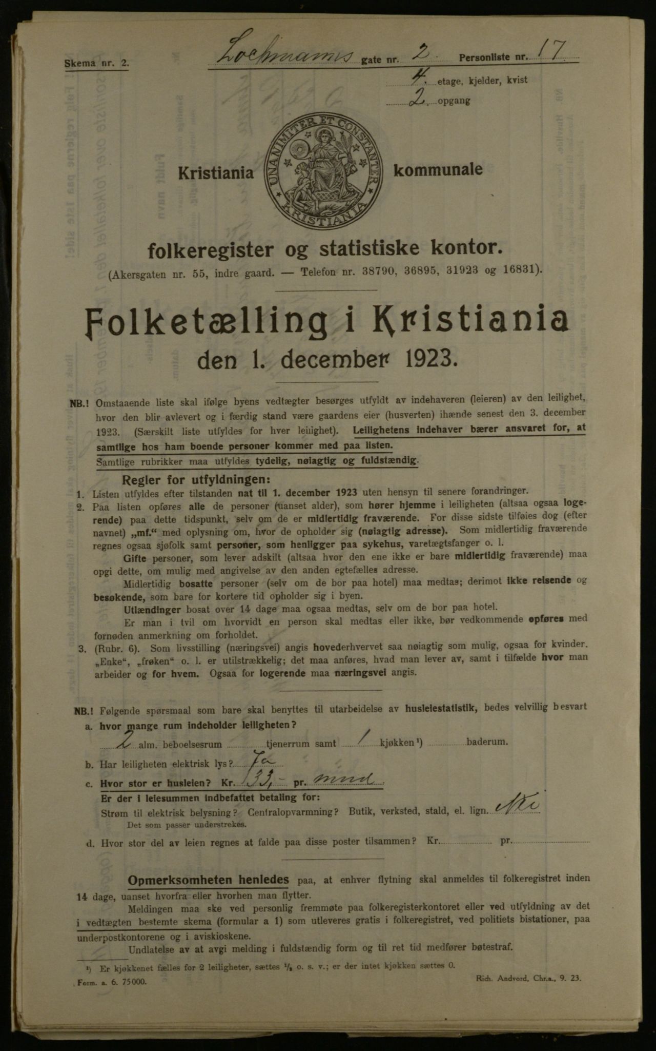 OBA, Municipal Census 1923 for Kristiania, 1923, p. 64750