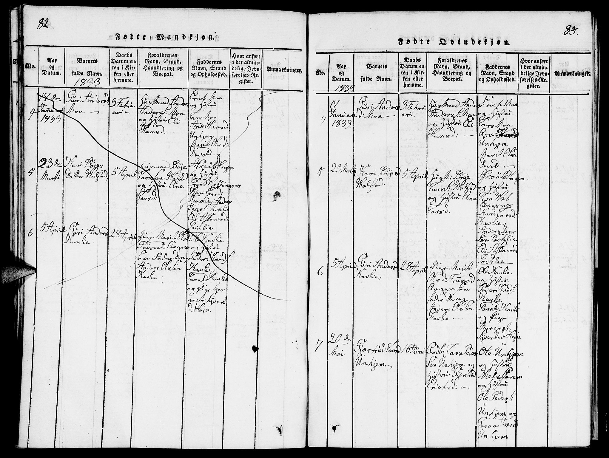 Ministerialprotokoller, klokkerbøker og fødselsregistre - Møre og Romsdal, SAT/A-1454/545/L0587: Parish register (copy) no. 545C01, 1818-1836, p. 82-83