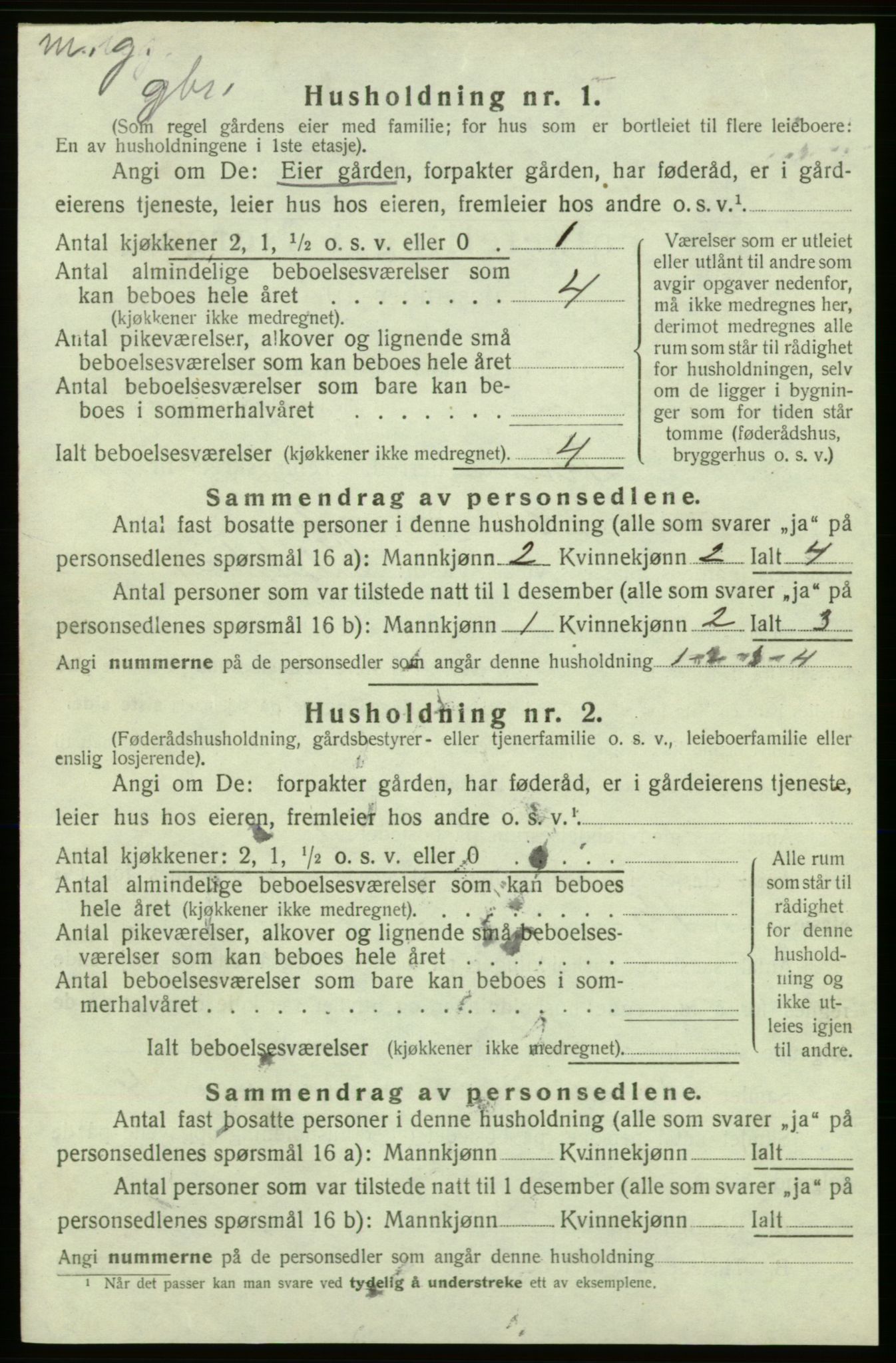 SAB, 1920 census for Kvinnherad, 1920, p. 1249