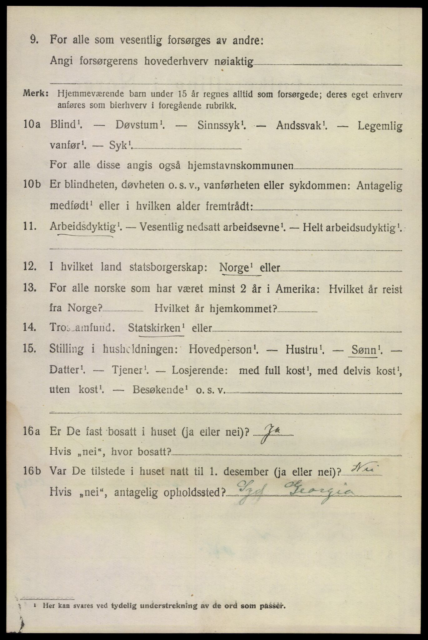 SAKO, 1920 census for Stokke, 1920, p. 10881