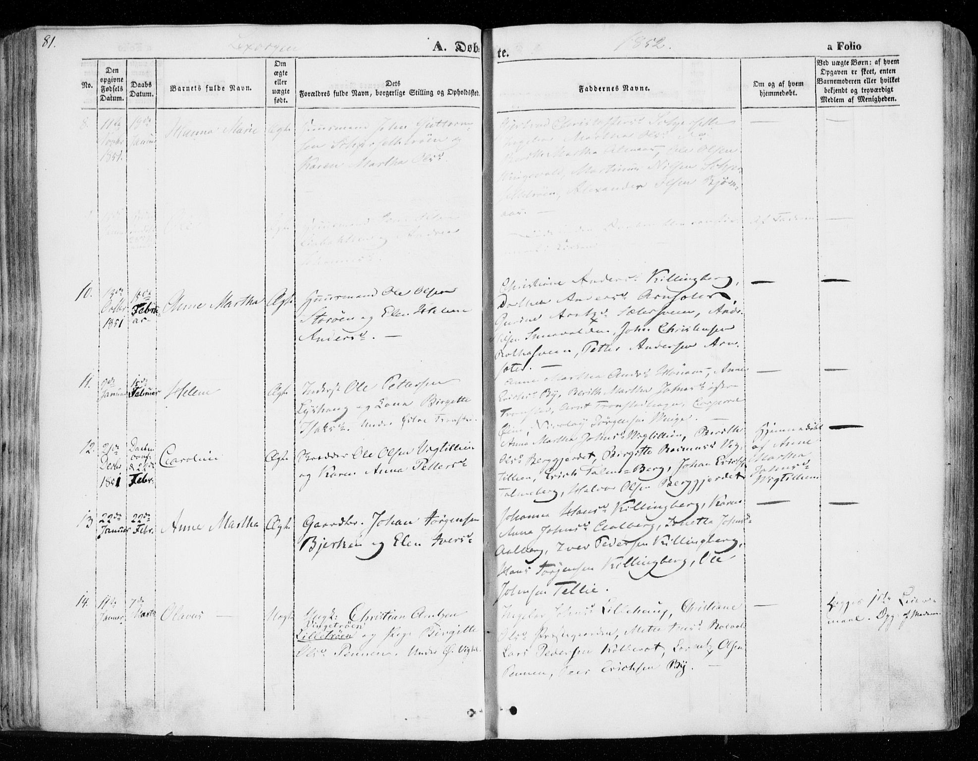 Ministerialprotokoller, klokkerbøker og fødselsregistre - Nord-Trøndelag, SAT/A-1458/701/L0007: Parish register (official) no. 701A07 /1, 1842-1854, p. 81