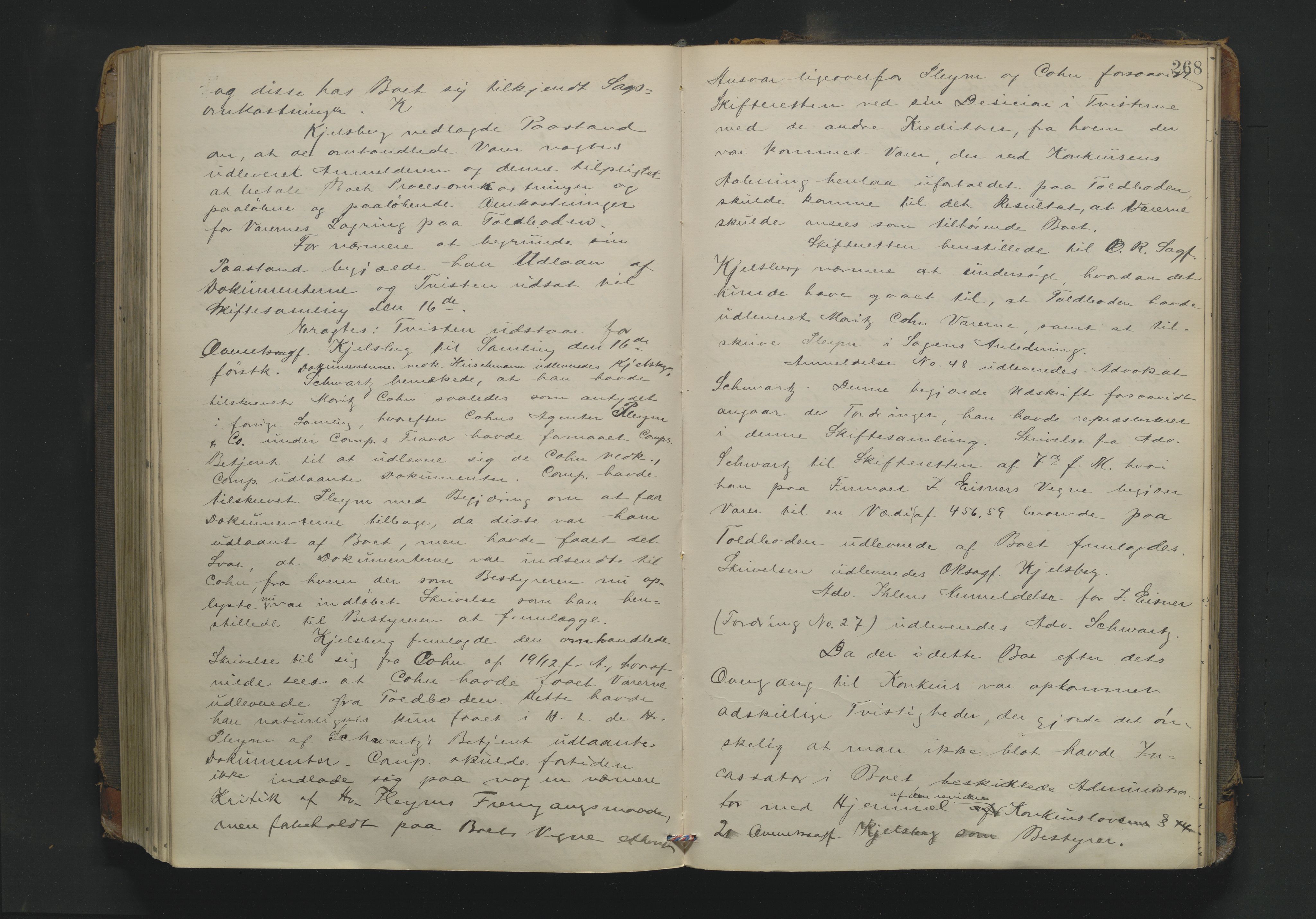 Drammen byfogd, AV/SAKO-A-222/H/Hb/Hbc/L0018: Skifteforhandlingsprotokoll. - Drammen., 1897-1900, p. 268