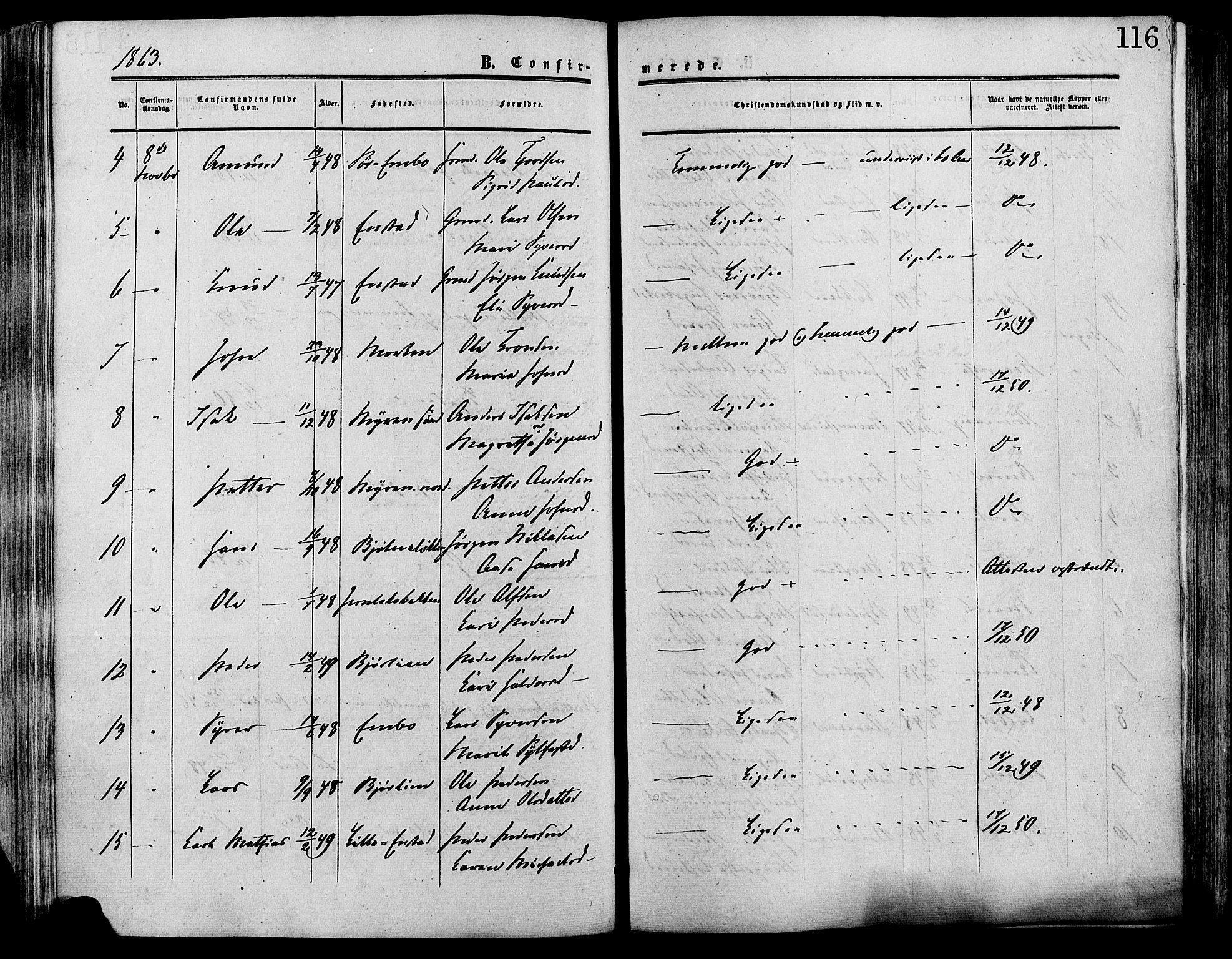 Lesja prestekontor, SAH/PREST-068/H/Ha/Haa/L0009: Parish register (official) no. 9, 1854-1889, p. 116