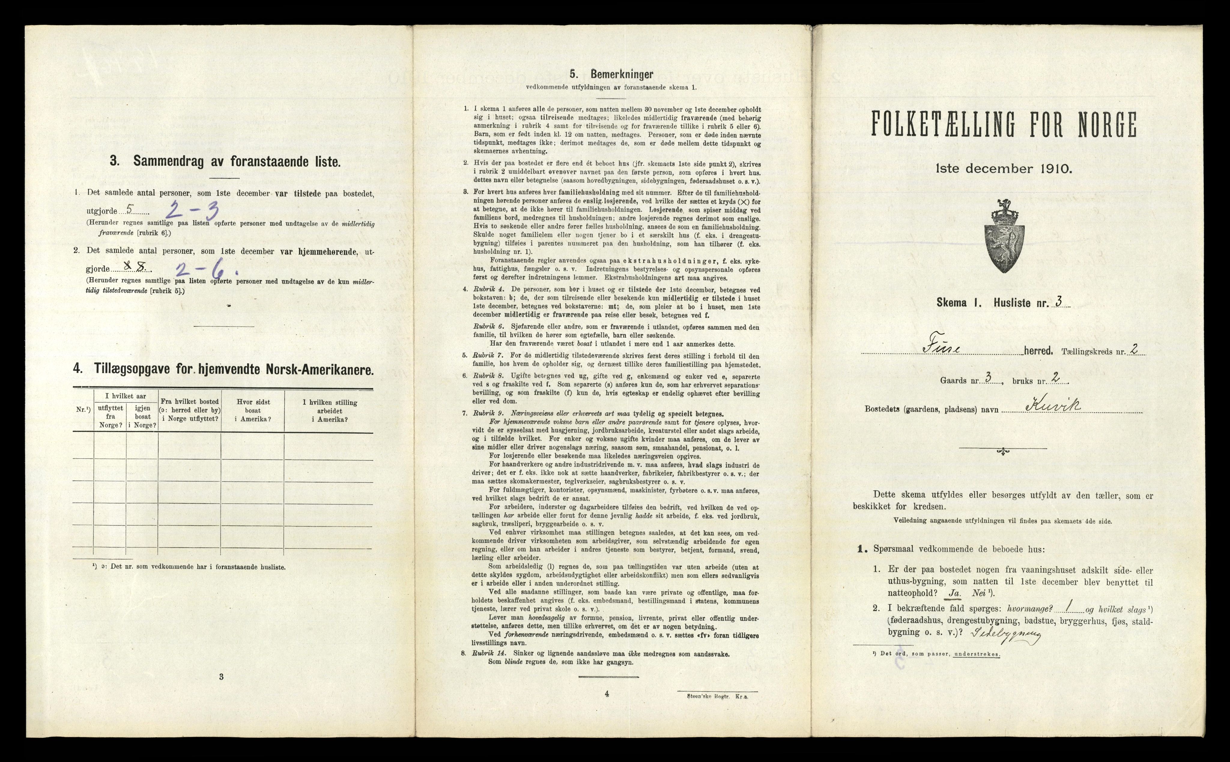 RA, 1910 census for Fusa, 1910, p. 110