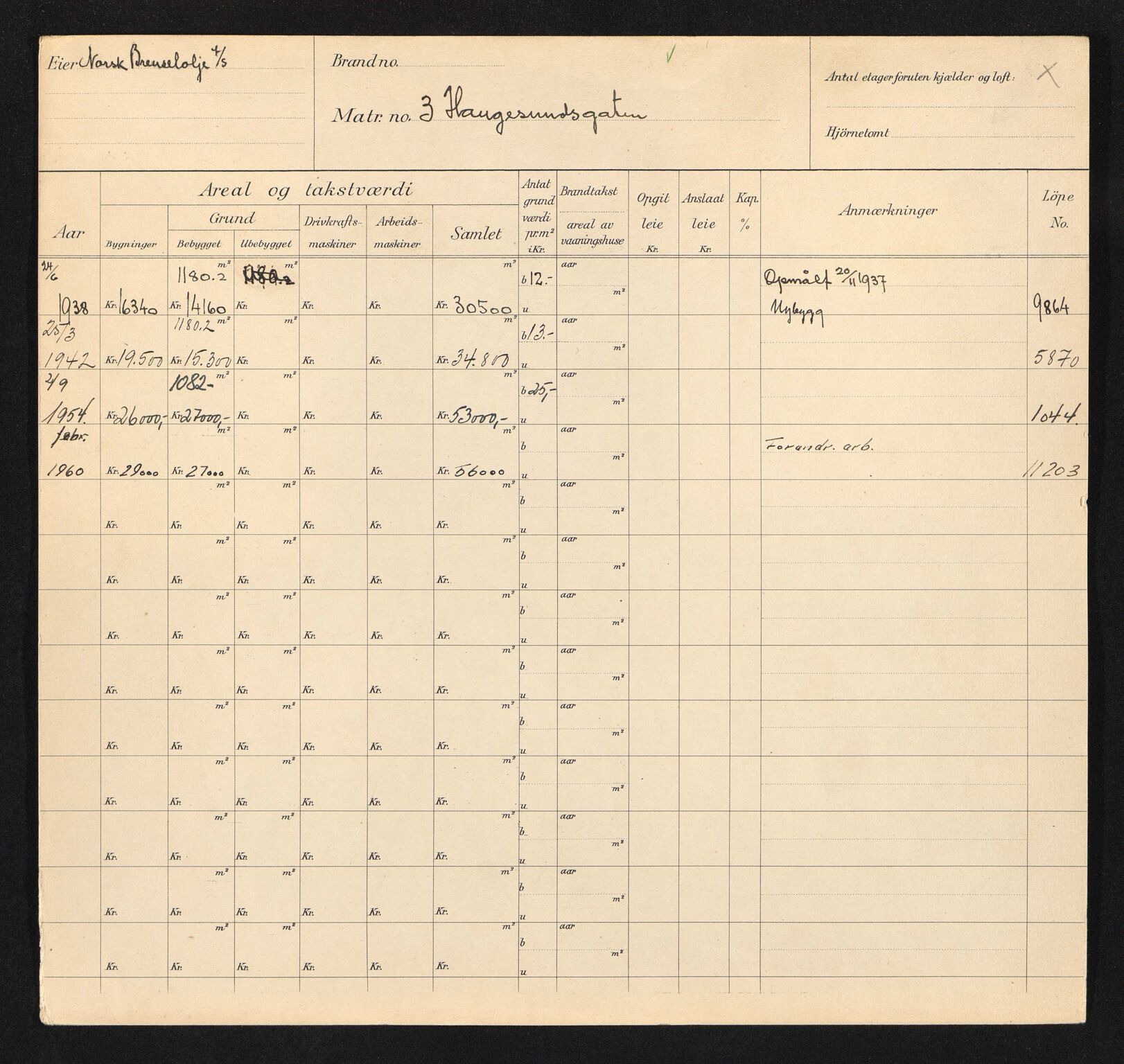 Stavanger kommune. Skattetakstvesenet, BYST/A-0440/F/Fa/Faa/L0016/0005: Skattetakstkort / Haugesundsgata 3 - 60