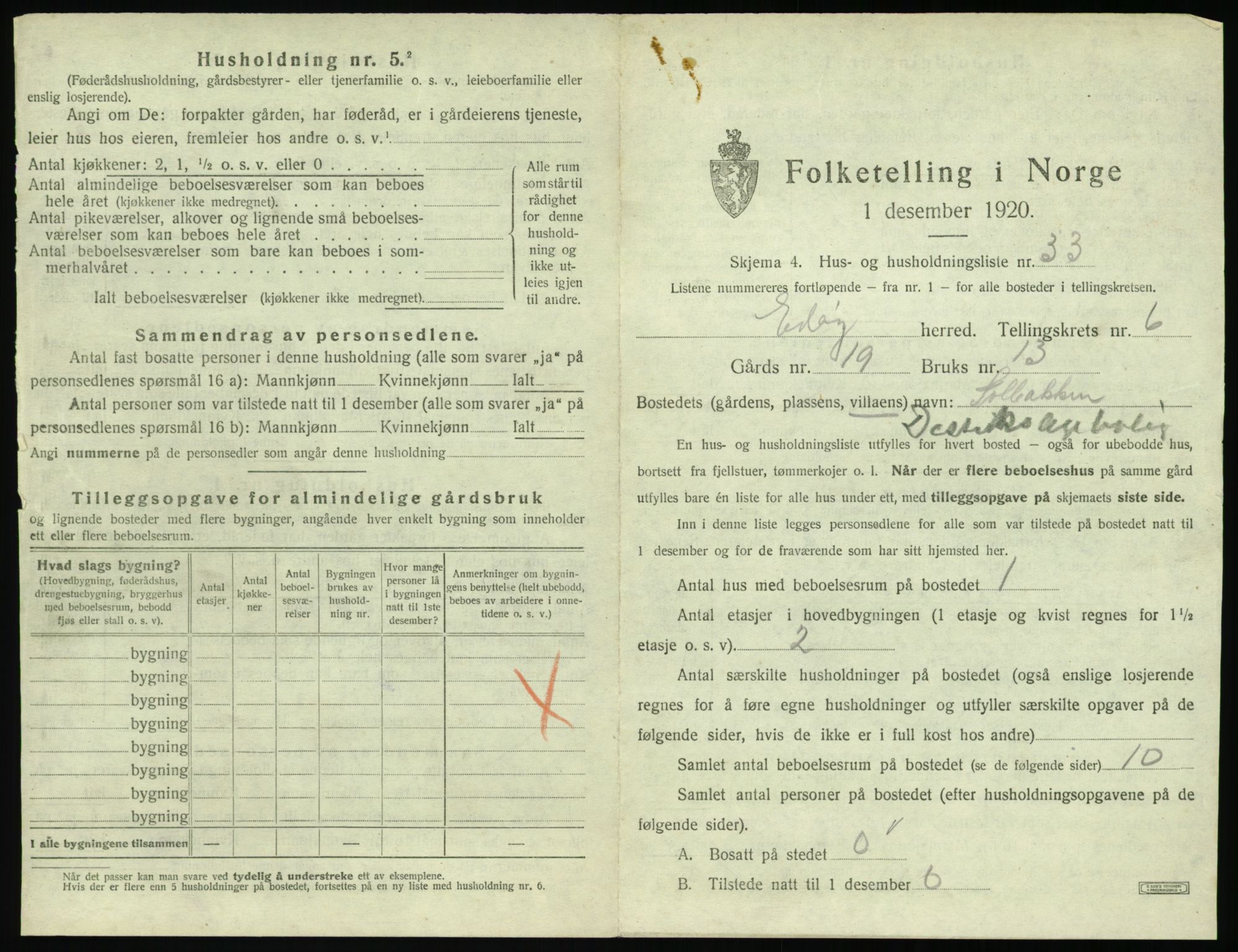 SAT, 1920 census for Edøy, 1920, p. 322