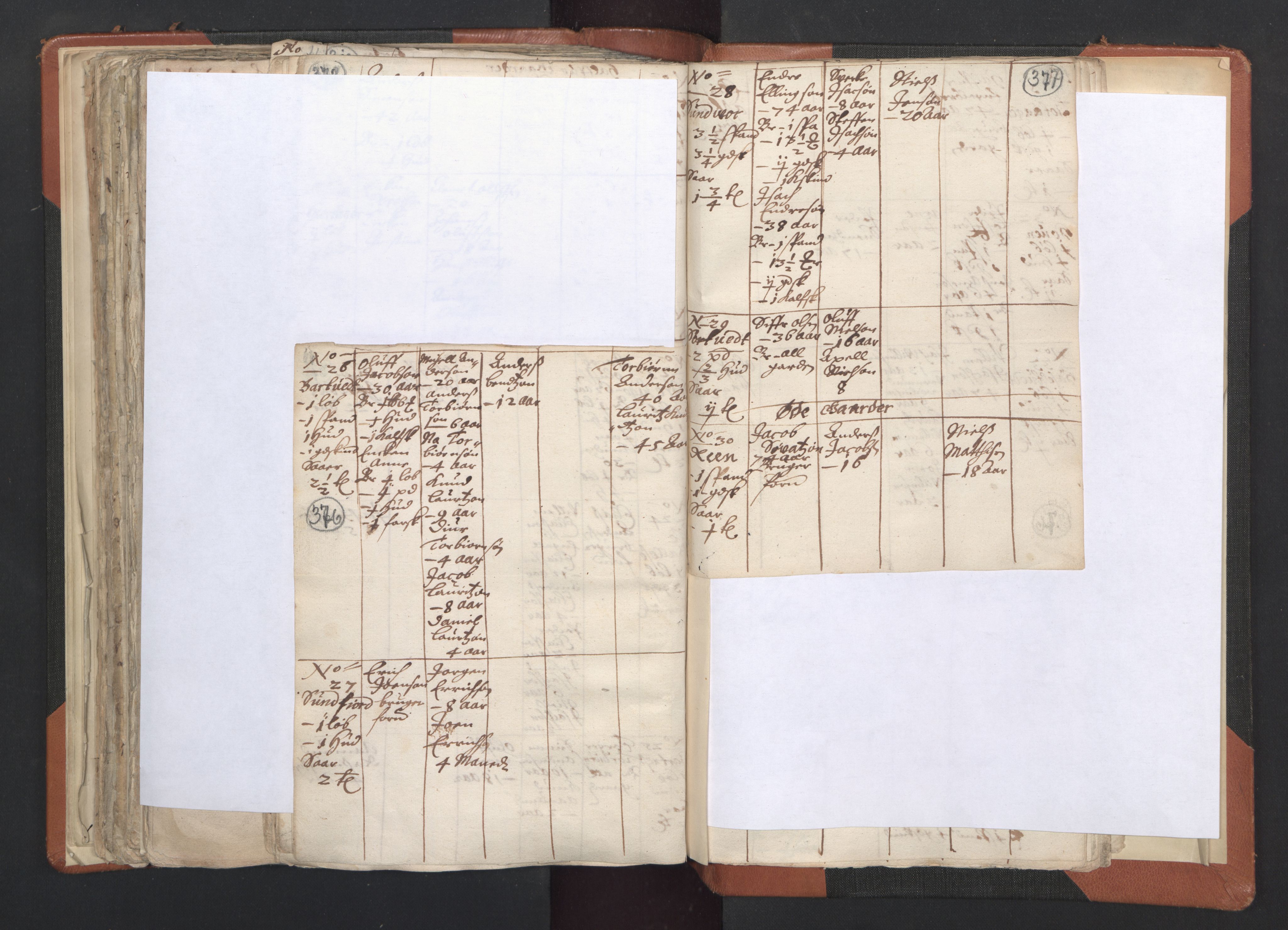 RA, Vicar's Census 1664-1666, no. 20: Sunnhordland deanery, 1664-1666, p. 376-377