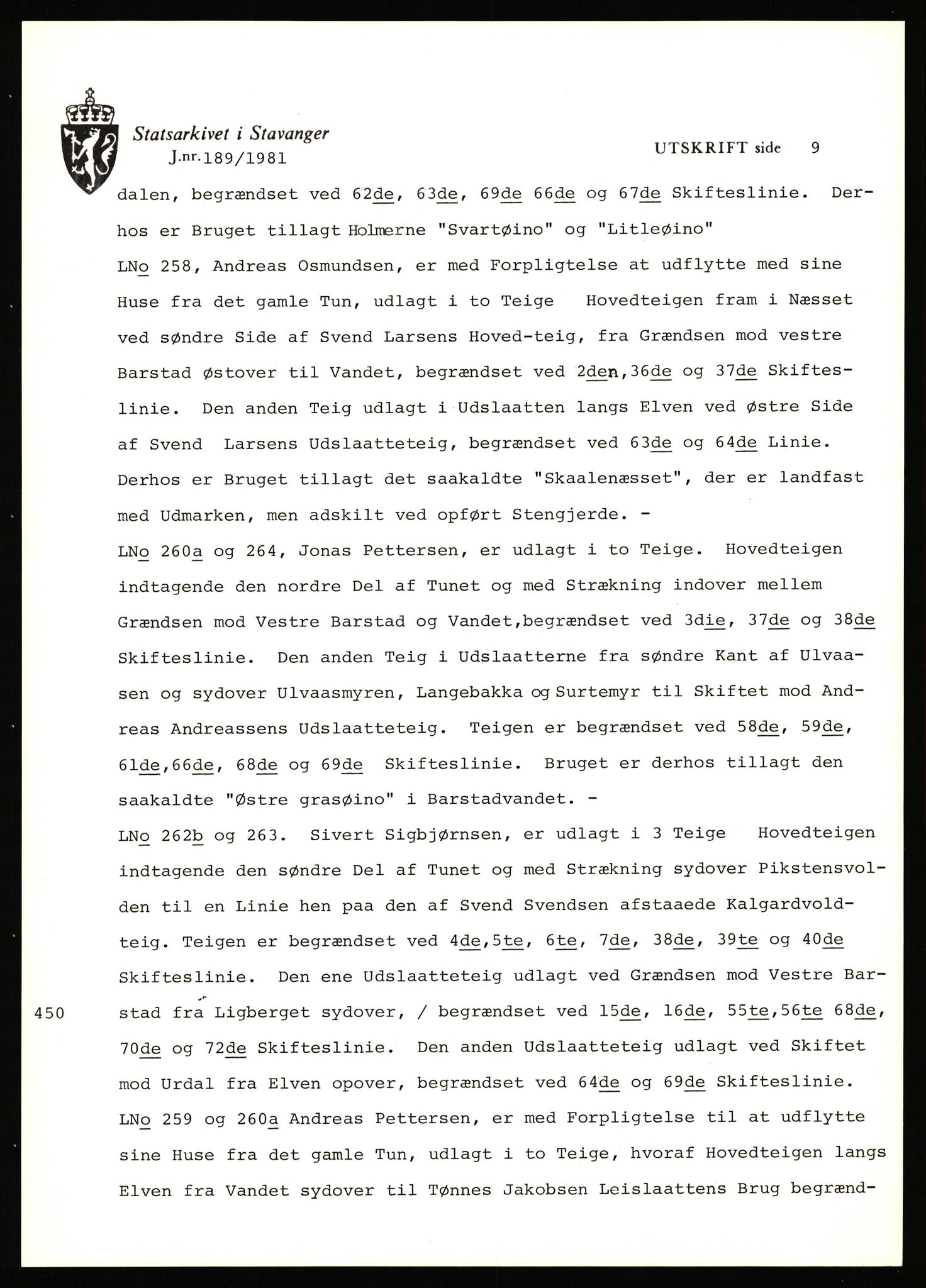 Statsarkivet i Stavanger, SAST/A-101971/03/Y/Yj/L0006: Avskrifter sortert etter gårdsnavn: Bakke - Baustad, 1750-1930, p. 360