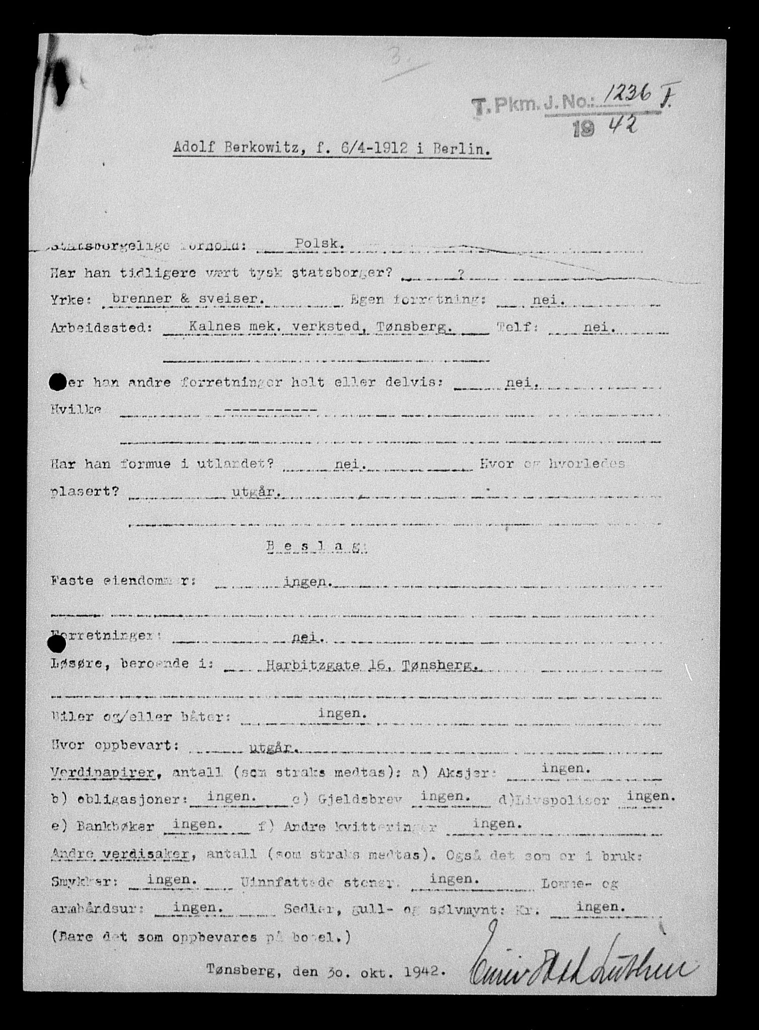 Justisdepartementet, Tilbakeføringskontoret for inndratte formuer, AV/RA-S-1564/H/Hc/Hcd/L0991: --, 1945-1947, p. 129