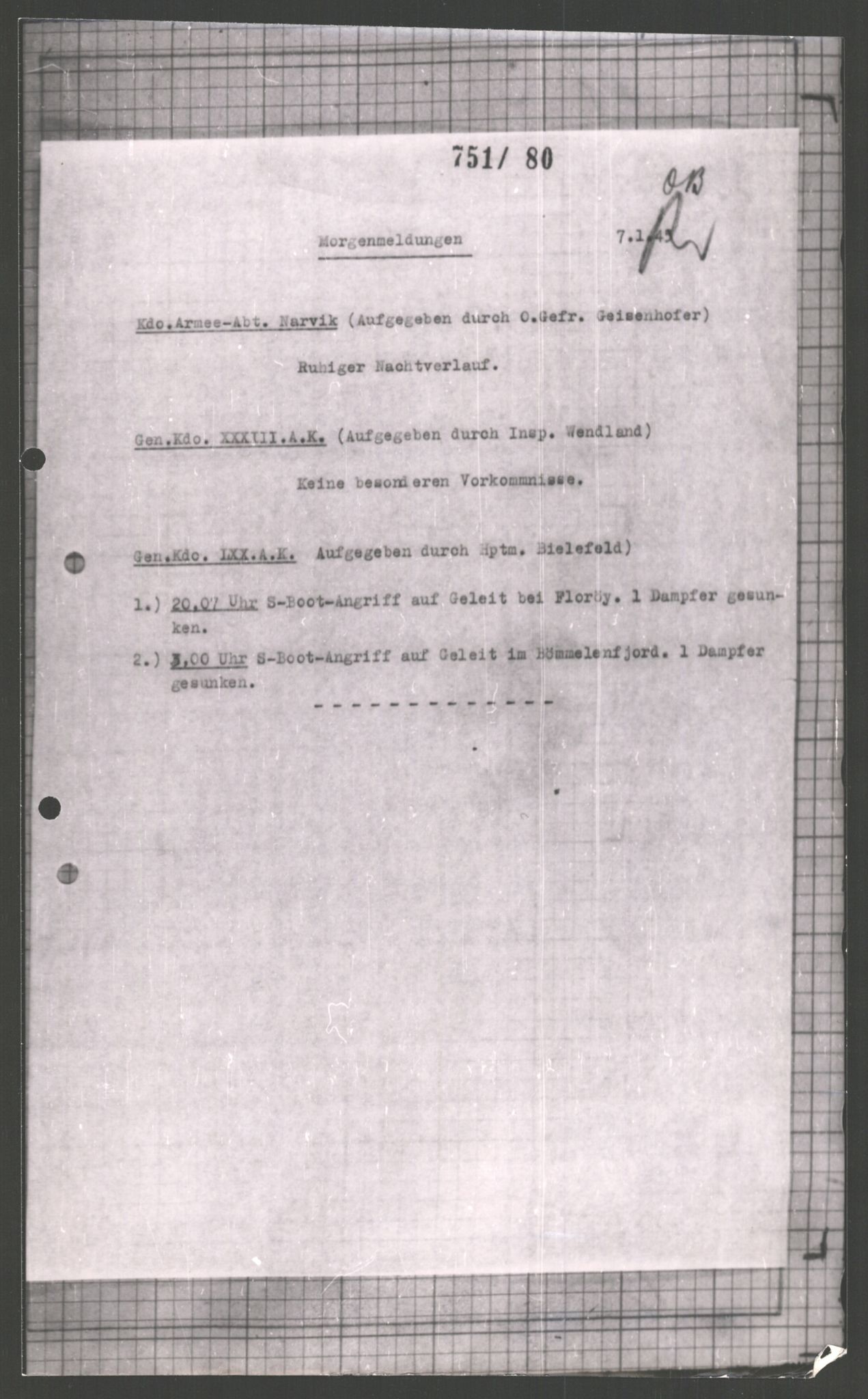 Forsvarets Overkommando. 2 kontor. Arkiv 11.4. Spredte tyske arkivsaker, AV/RA-RAFA-7031/D/Dar/Dara/L0001: Krigsdagbøker for 20. Gebirgs-Armee-Oberkommando (AOK 20), 1944-1945, p. 491