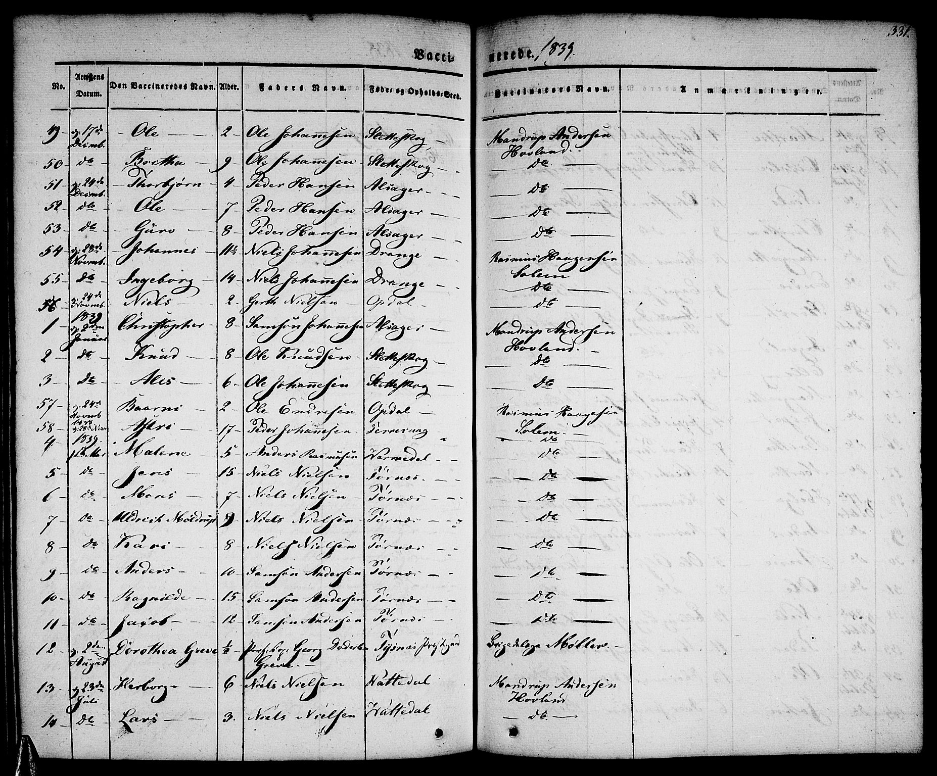 Tysnes sokneprestembete, AV/SAB-A-78601/H/Haa: Parish register (official) no. A 9, 1837-1848, p. 331