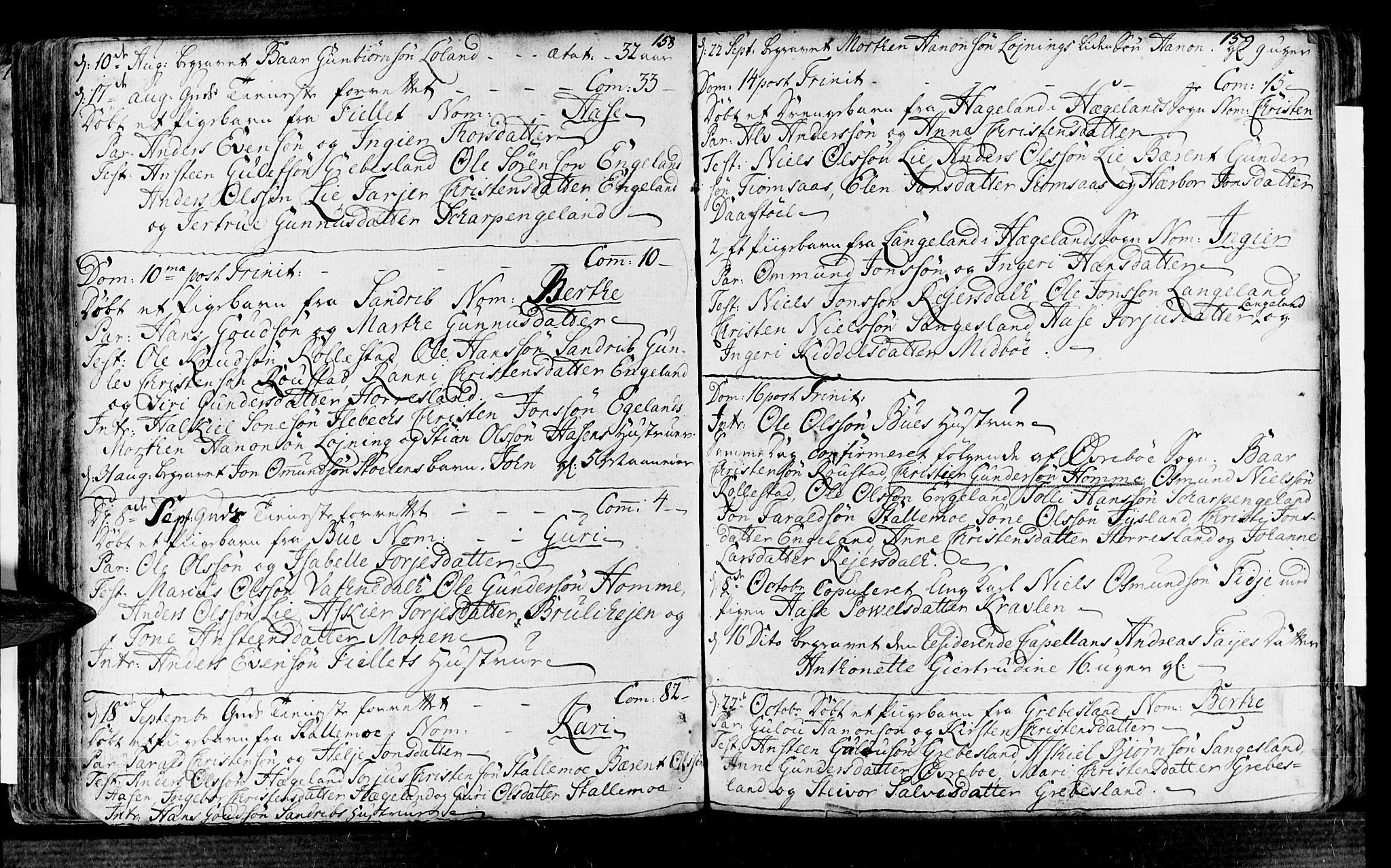 Vennesla sokneprestkontor, AV/SAK-1111-0045/Fa/Fac/L0001: Parish register (official) no. A 1, 1743-1784, p. 158-159