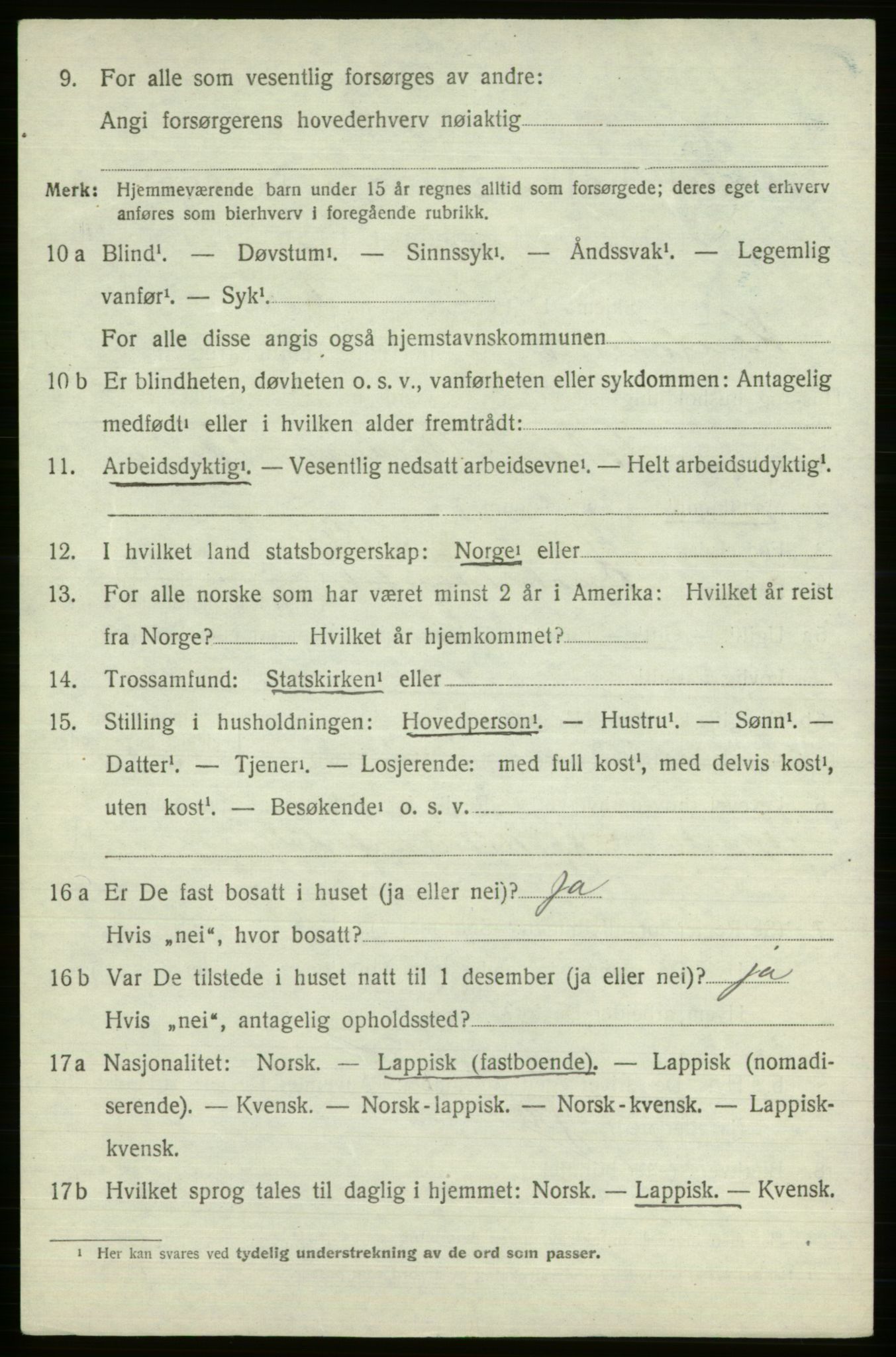 SATØ, 1920 census for Kautokeino, 1920, p. 844