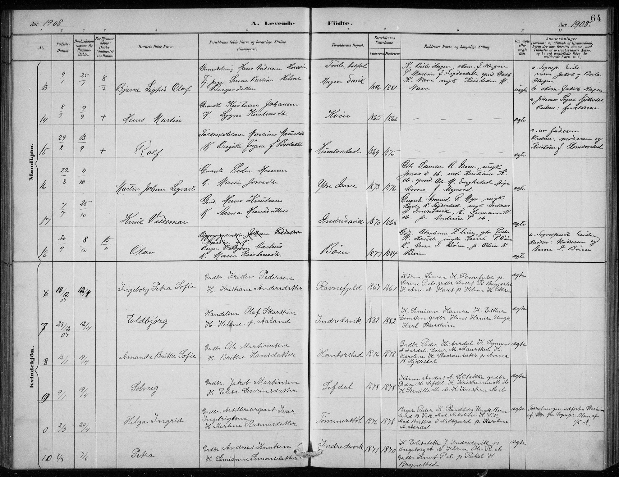 Davik sokneprestembete, AV/SAB-A-79701/H/Hab/Haba/L0002: Parish register (copy) no. A 2, 1890-1911, p. 64