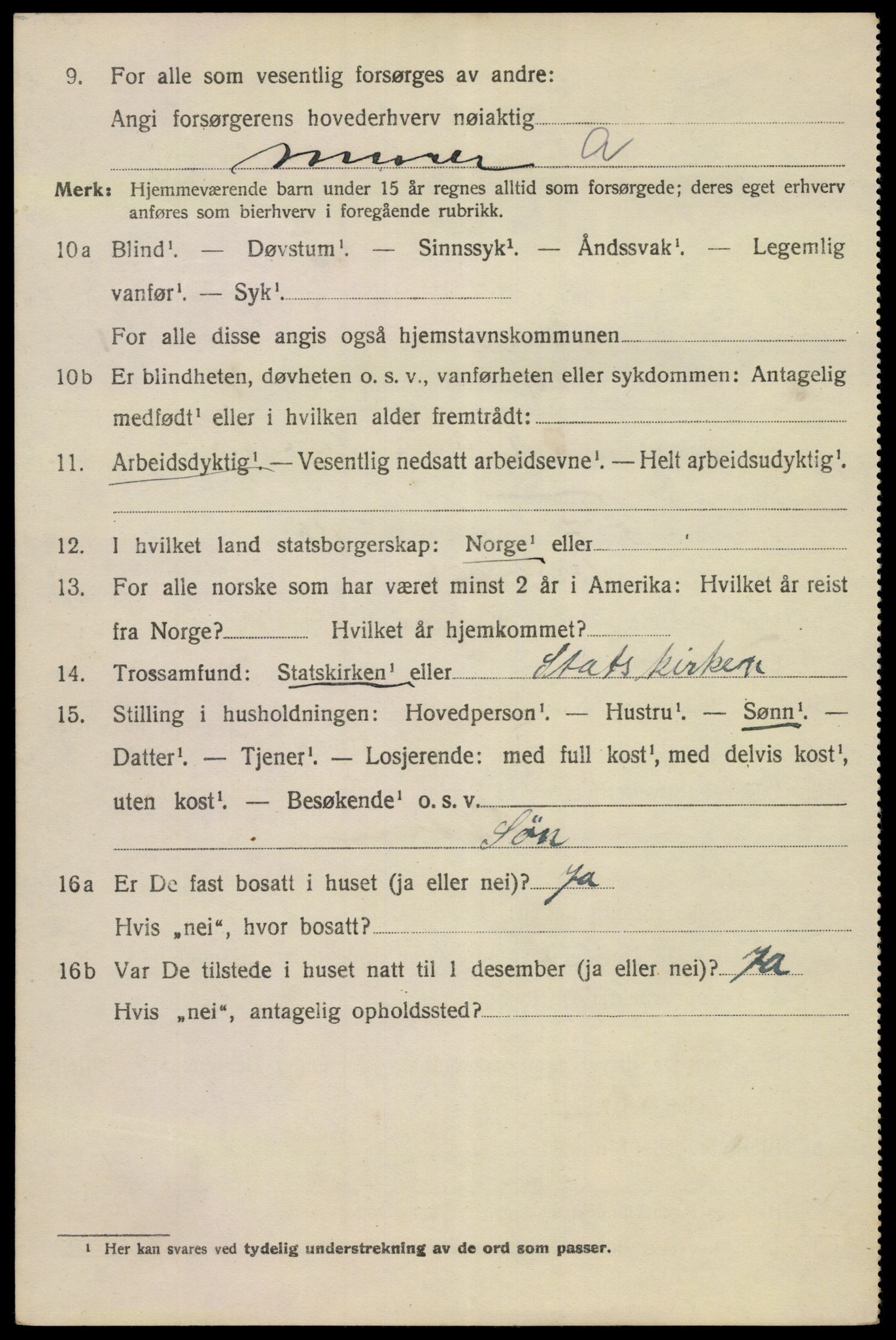 SAKO, 1920 census for Porsgrunn, 1920, p. 9430