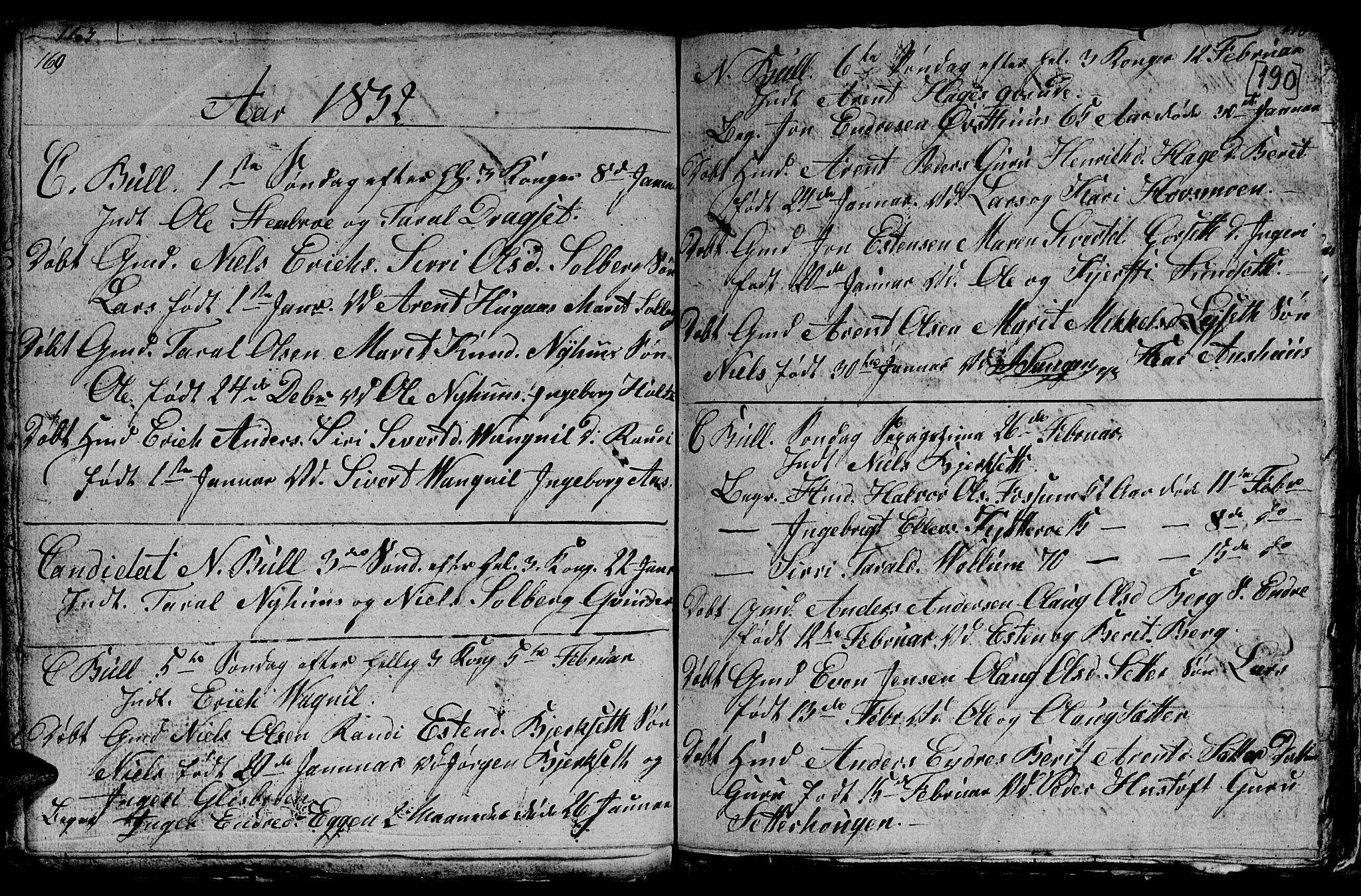Ministerialprotokoller, klokkerbøker og fødselsregistre - Sør-Trøndelag, SAT/A-1456/689/L1042: Parish register (copy) no. 689C01, 1812-1841, p. 189-190