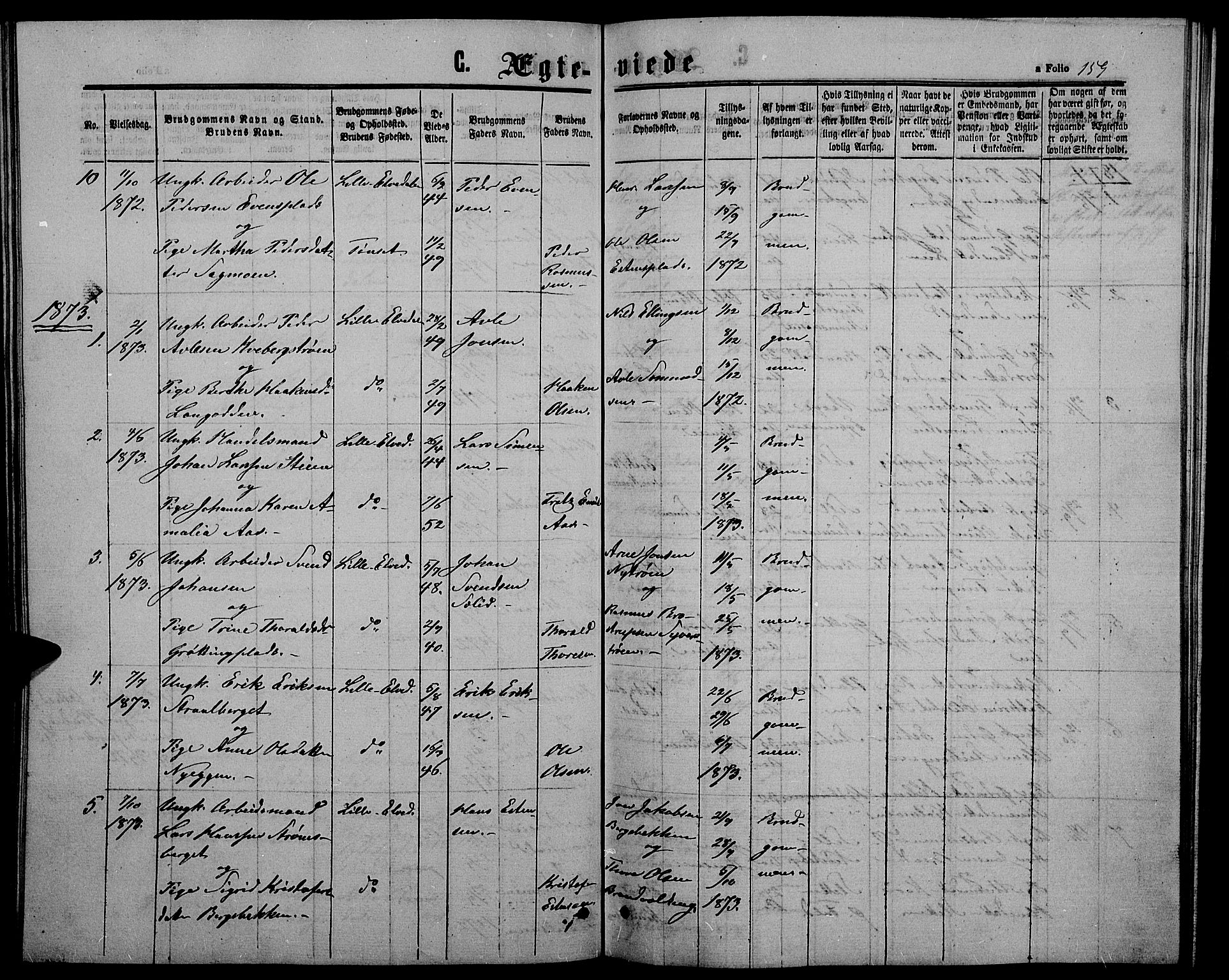 Alvdal prestekontor, SAH/PREST-060/H/Ha/Hab/L0002: Parish register (copy) no. 2, 1863-1878, p. 159