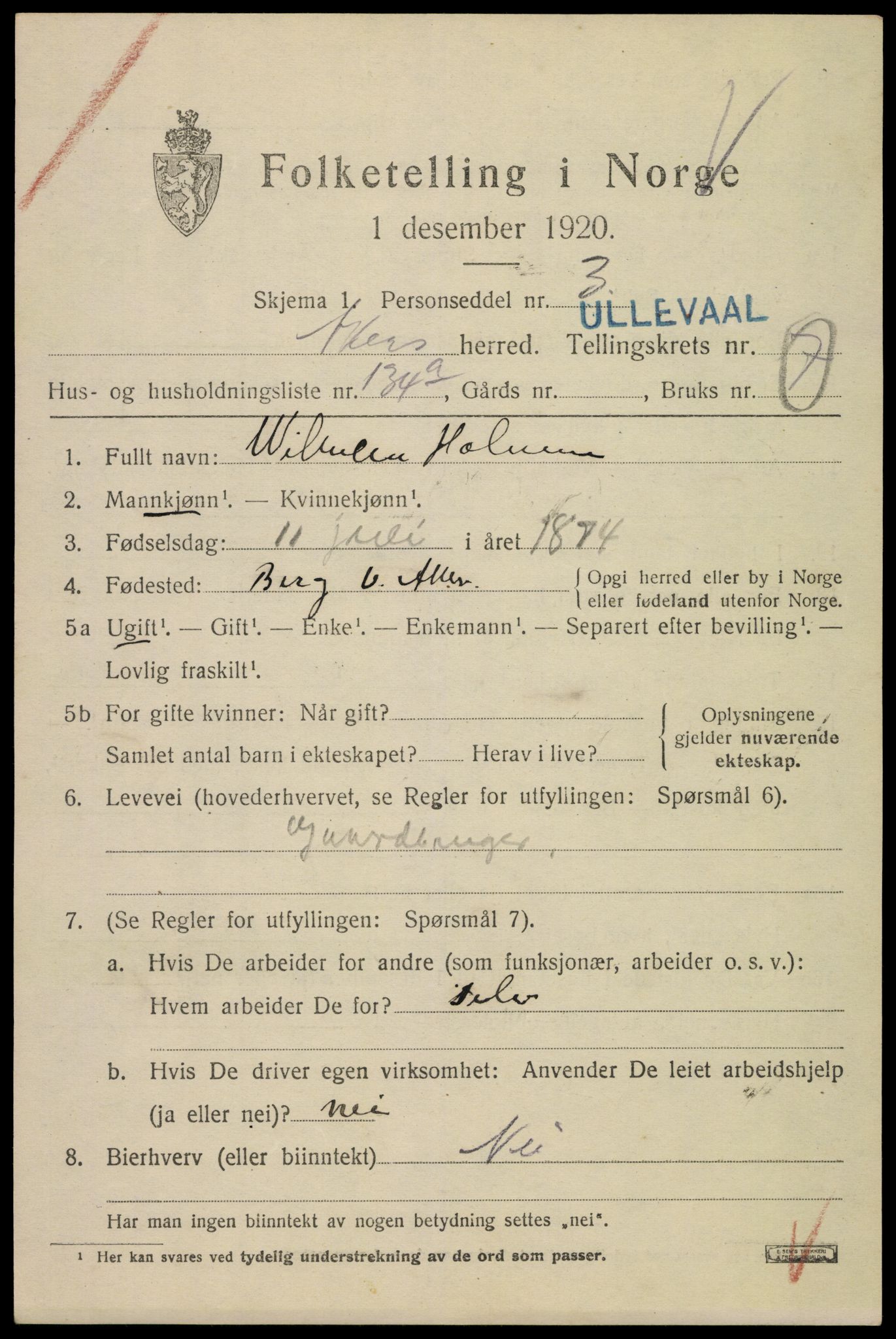 SAO, 1920 census for Aker, 1920, p. 51360