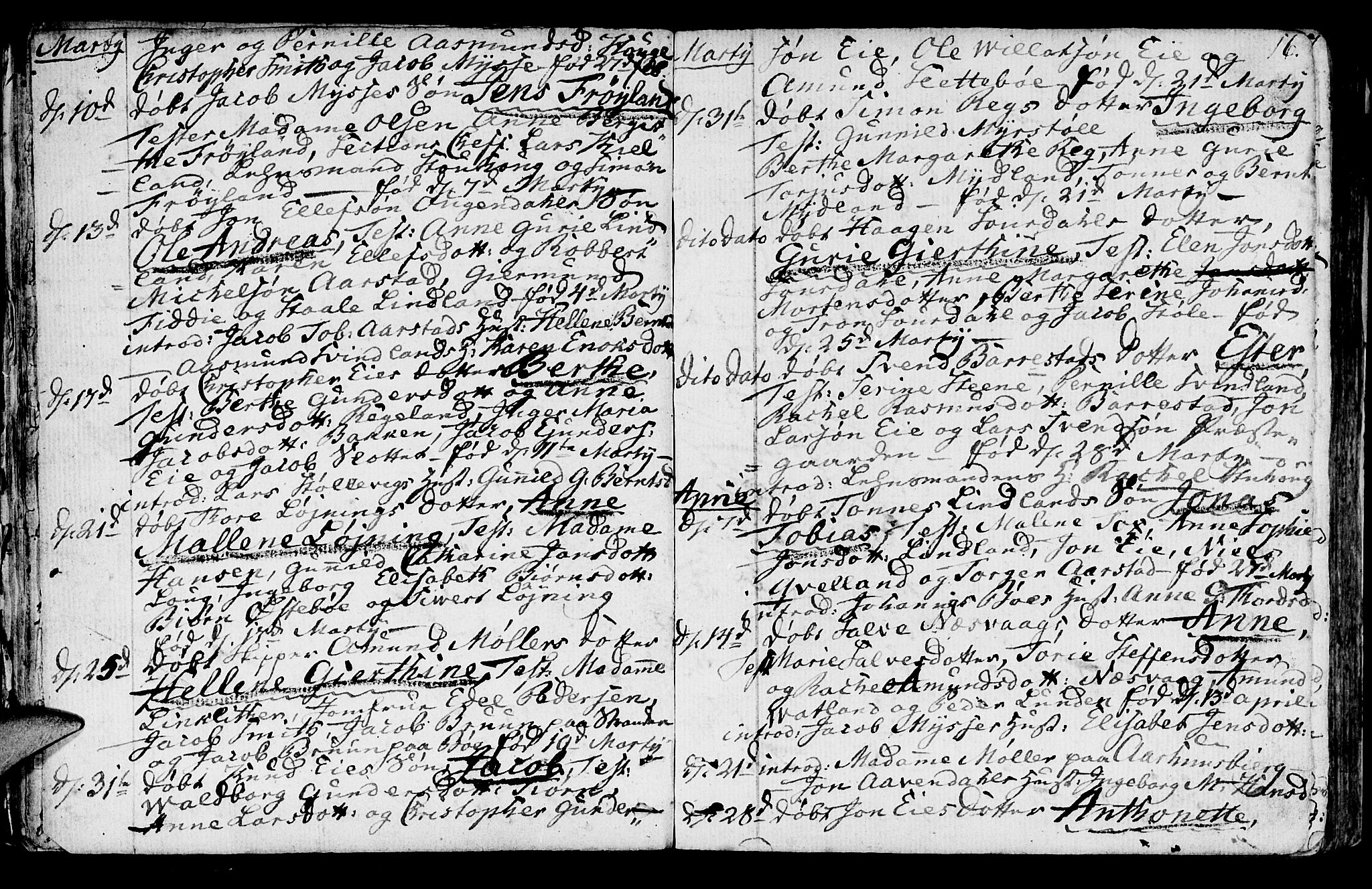 Sokndal sokneprestkontor, AV/SAST-A-101808: Parish register (official) no. A 5, 1806-1826, p. 16