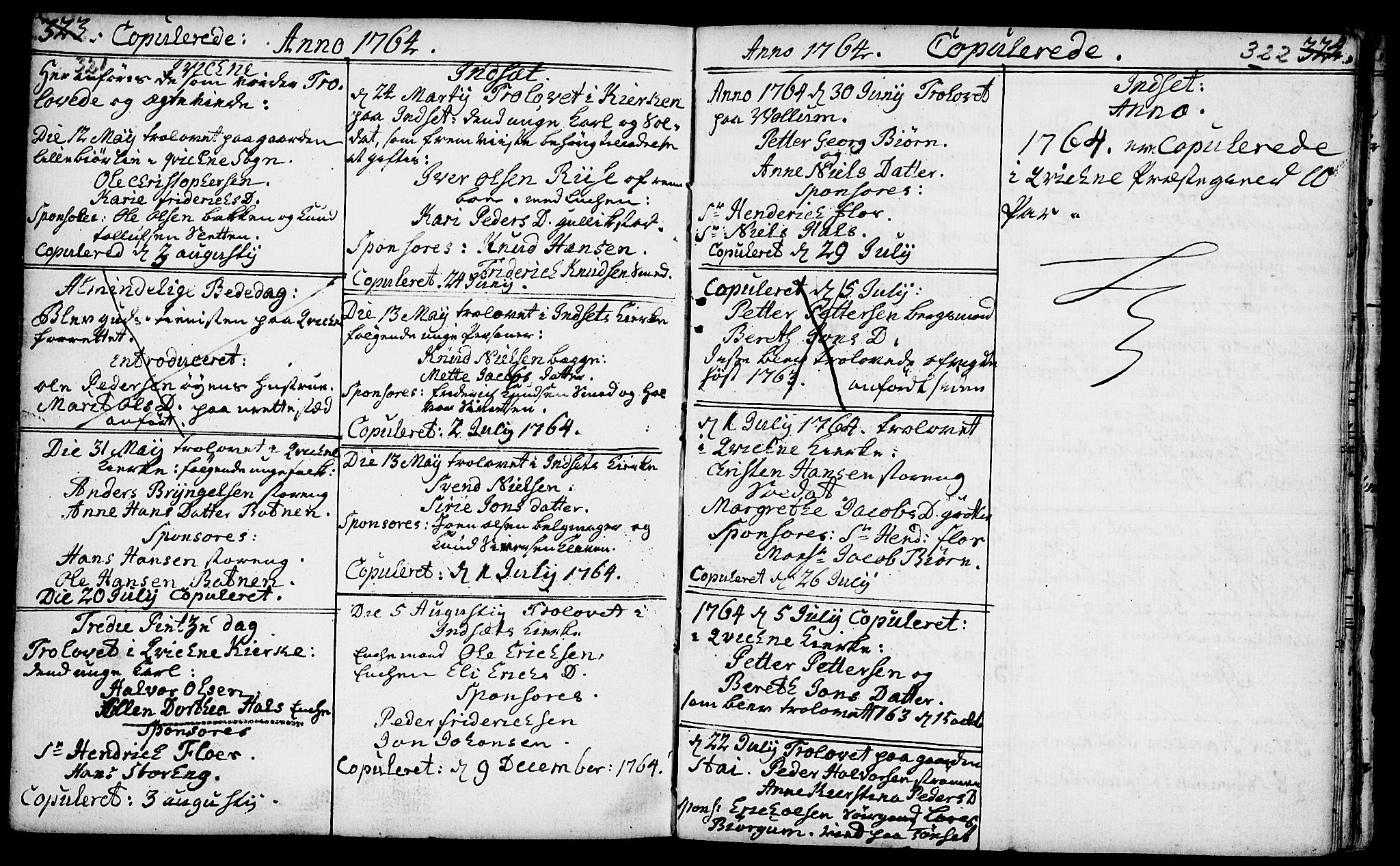 Kvikne prestekontor, SAH/PREST-064/H/Ha/Haa/L0002: Parish register (official) no. 2, 1764-1784, p. 321-322