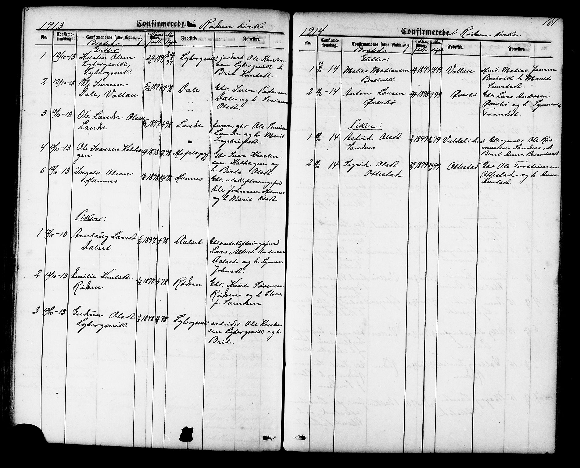 Ministerialprotokoller, klokkerbøker og fødselsregistre - Møre og Romsdal, SAT/A-1454/548/L0614: Parish register (copy) no. 548C02, 1867-1917, p. 161