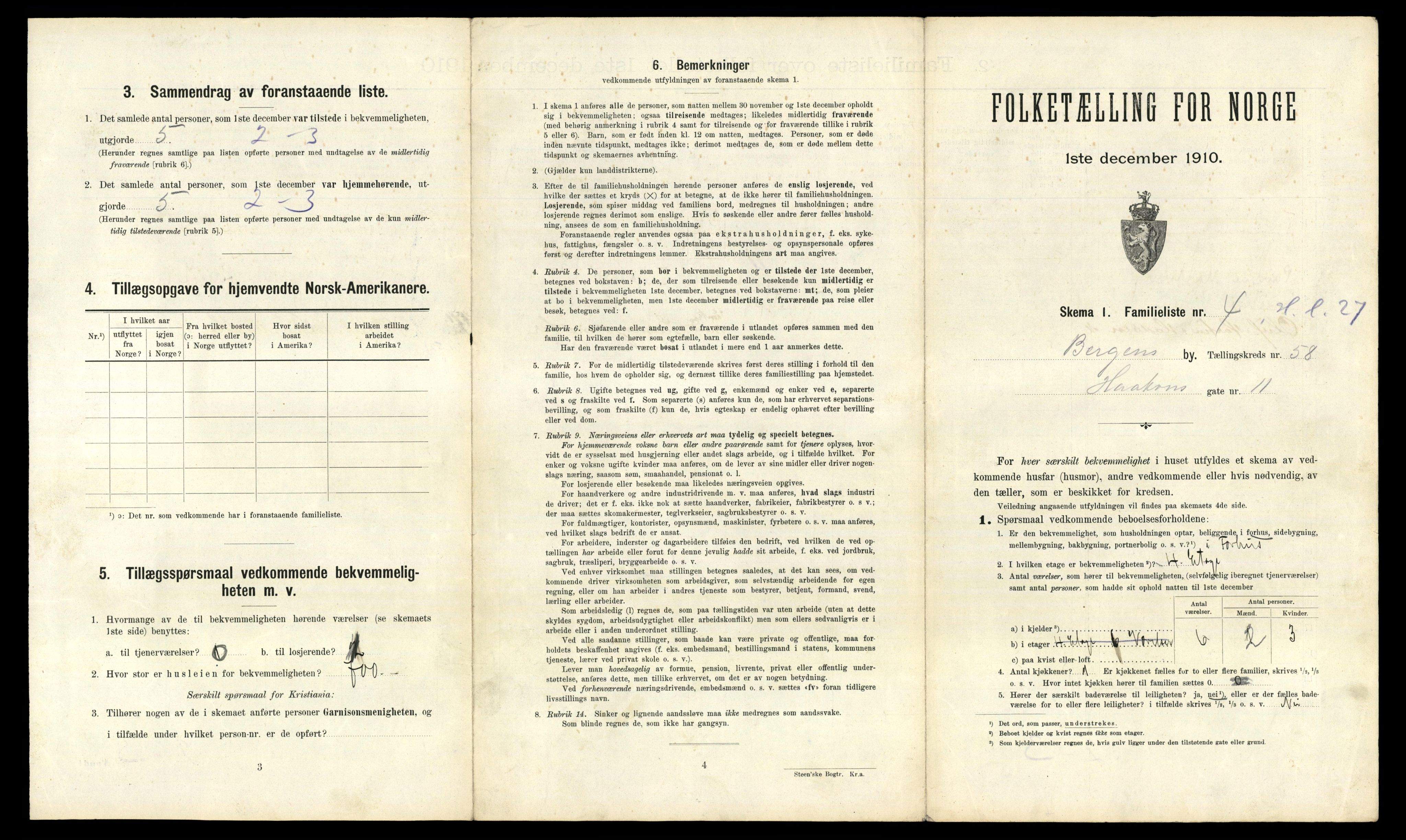 RA, 1910 census for Bergen, 1910, p. 20335