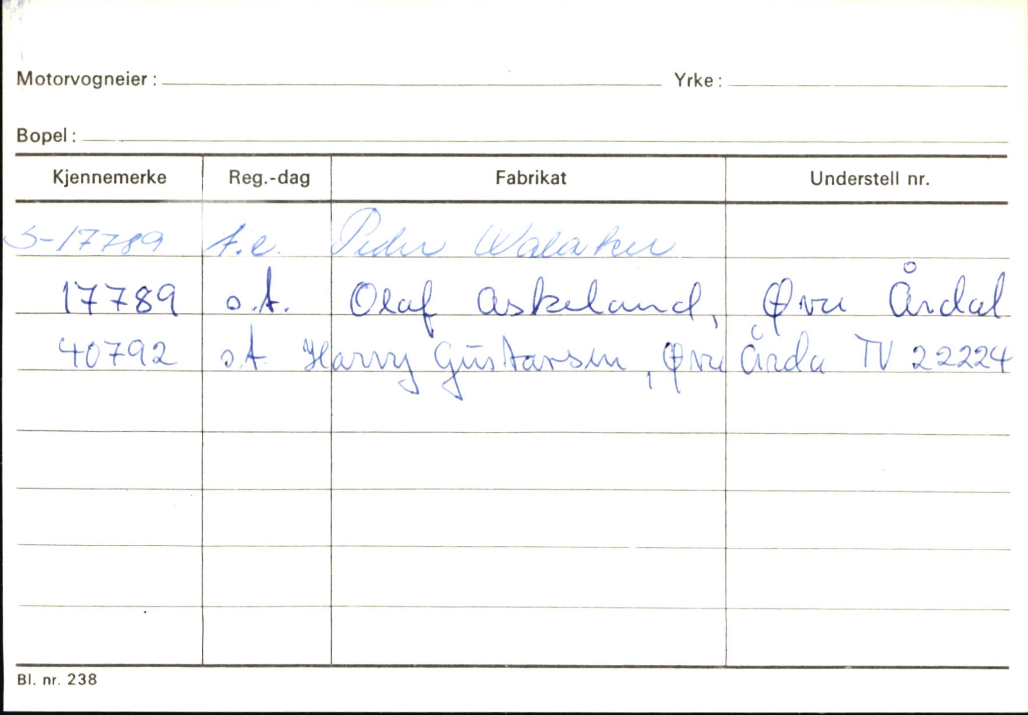 Statens vegvesen, Sogn og Fjordane vegkontor, SAB/A-5301/4/F/L0146: Registerkort Årdal R-Å samt diverse kort, 1945-1975, p. 277