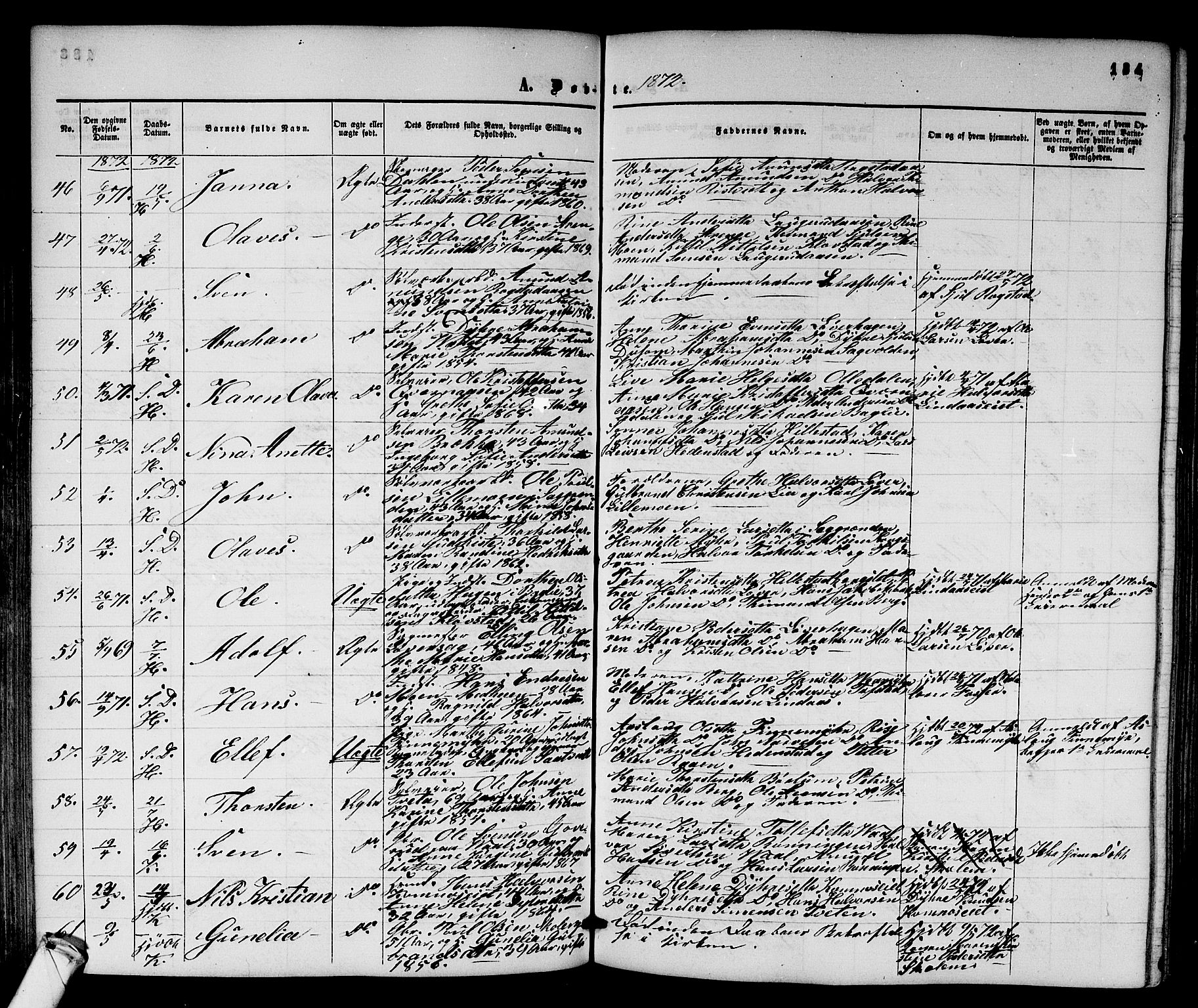 Sandsvær kirkebøker, AV/SAKO-A-244/G/Ga/L0005: Parish register (copy) no. I 5, 1857-1873, p. 134