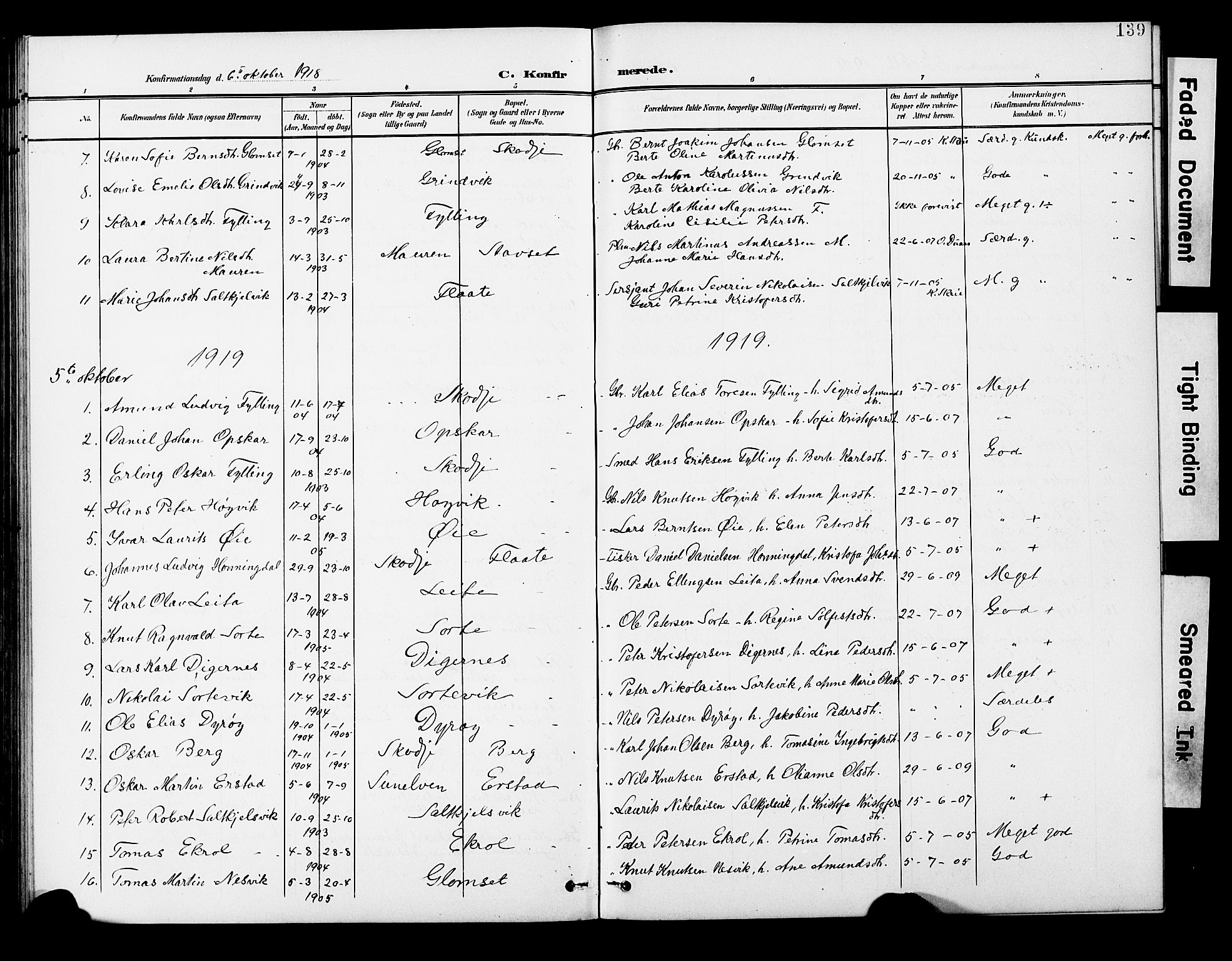 Ministerialprotokoller, klokkerbøker og fødselsregistre - Møre og Romsdal, AV/SAT-A-1454/524/L0366: Parish register (copy) no. 524C07, 1900-1931, p. 139