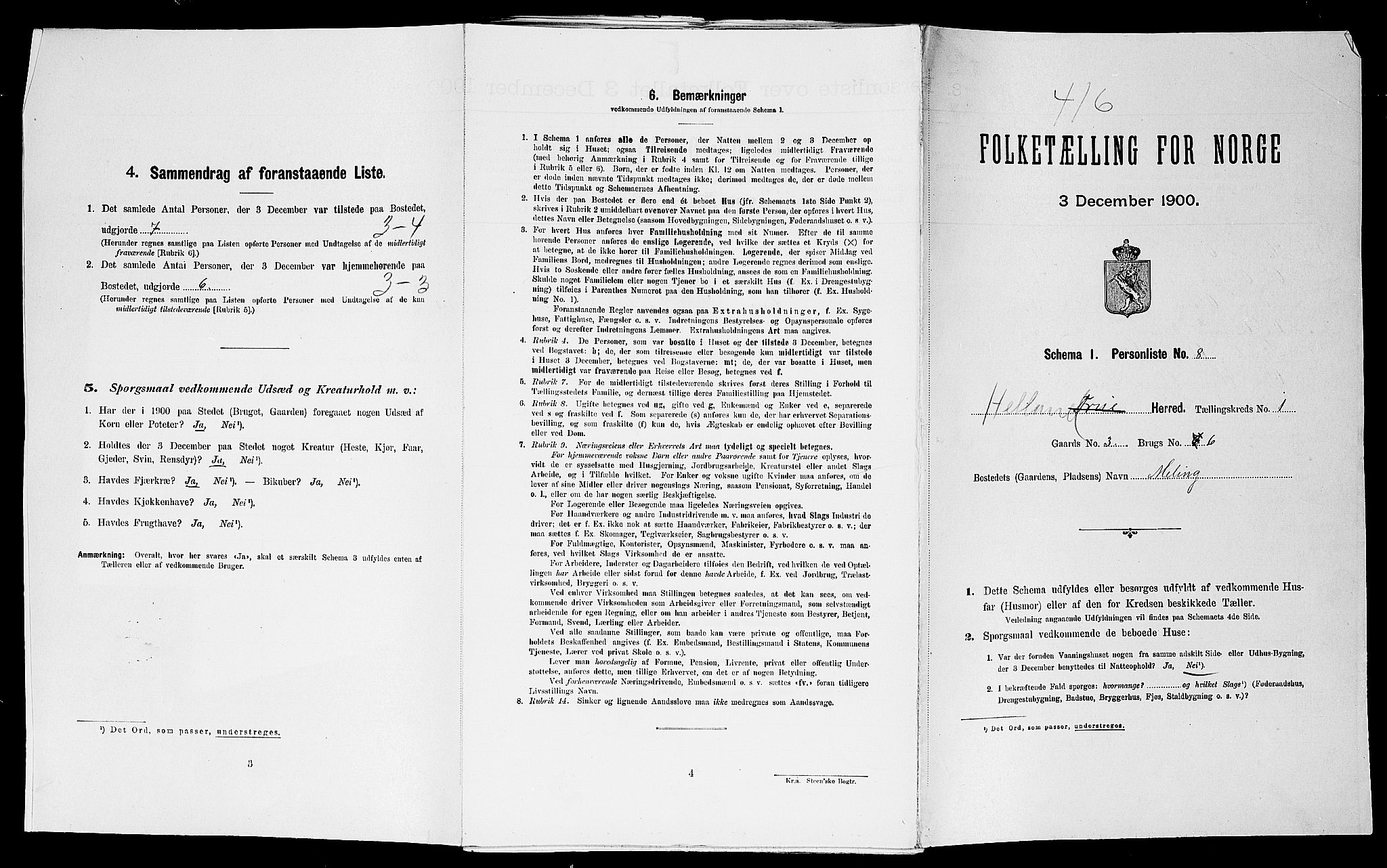 SAST, 1900 census for Hetland, 1900, p. 57