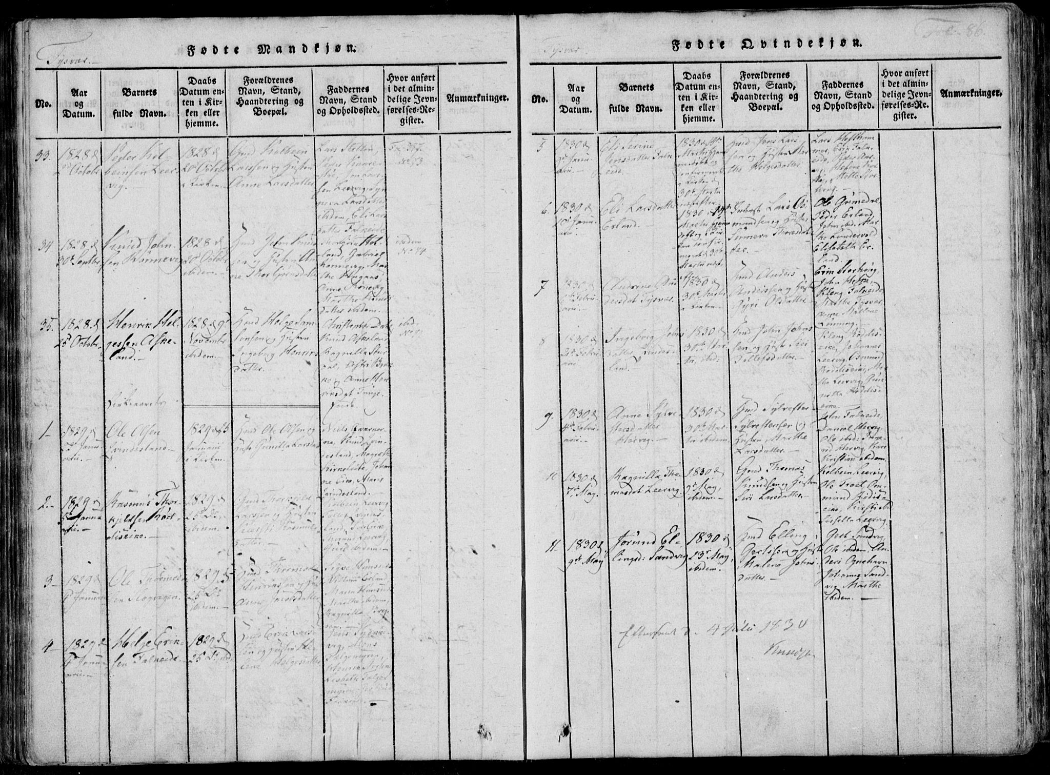 Skjold sokneprestkontor, AV/SAST-A-101847/H/Ha/Haa/L0004: Parish register (official) no. A 4 /1, 1815-1830, p. 86