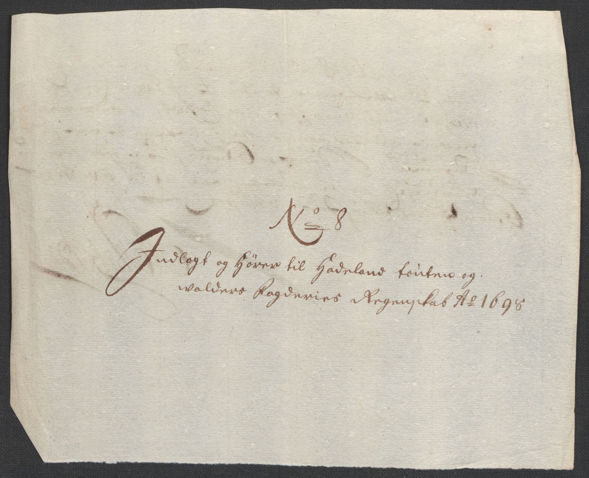 Rentekammeret inntil 1814, Reviderte regnskaper, Fogderegnskap, RA/EA-4092/R18/L1296: Fogderegnskap Hadeland, Toten og Valdres, 1698, p. 201