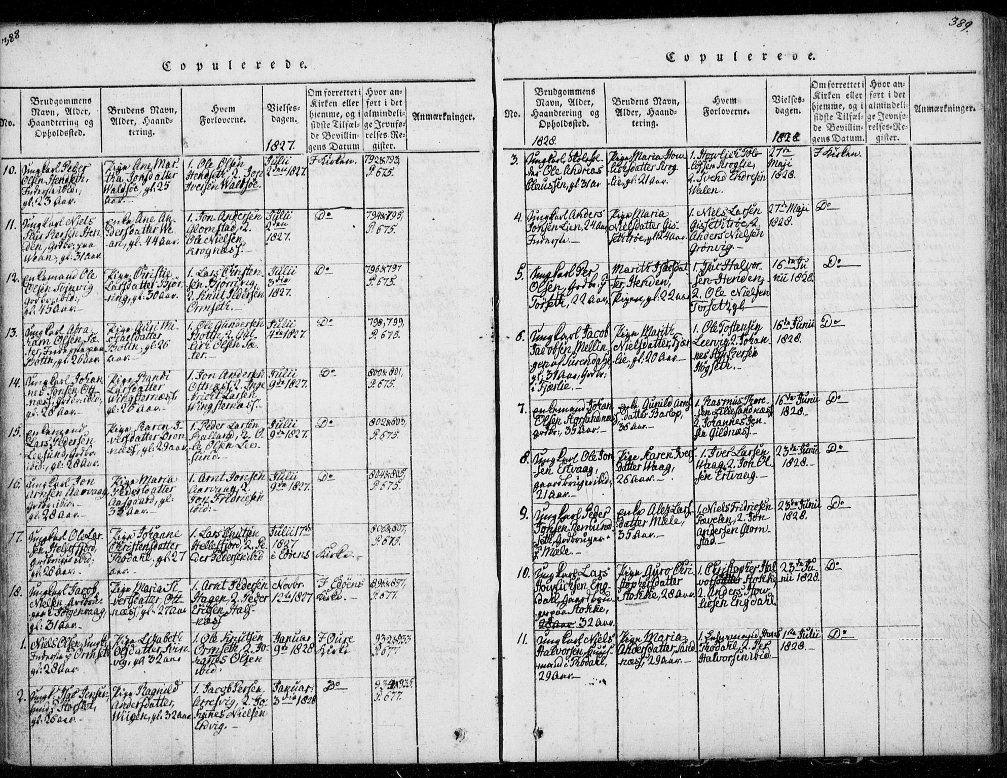 Ministerialprotokoller, klokkerbøker og fødselsregistre - Møre og Romsdal, SAT/A-1454/578/L0903: Parish register (official) no. 578A02, 1819-1838, p. 388-389