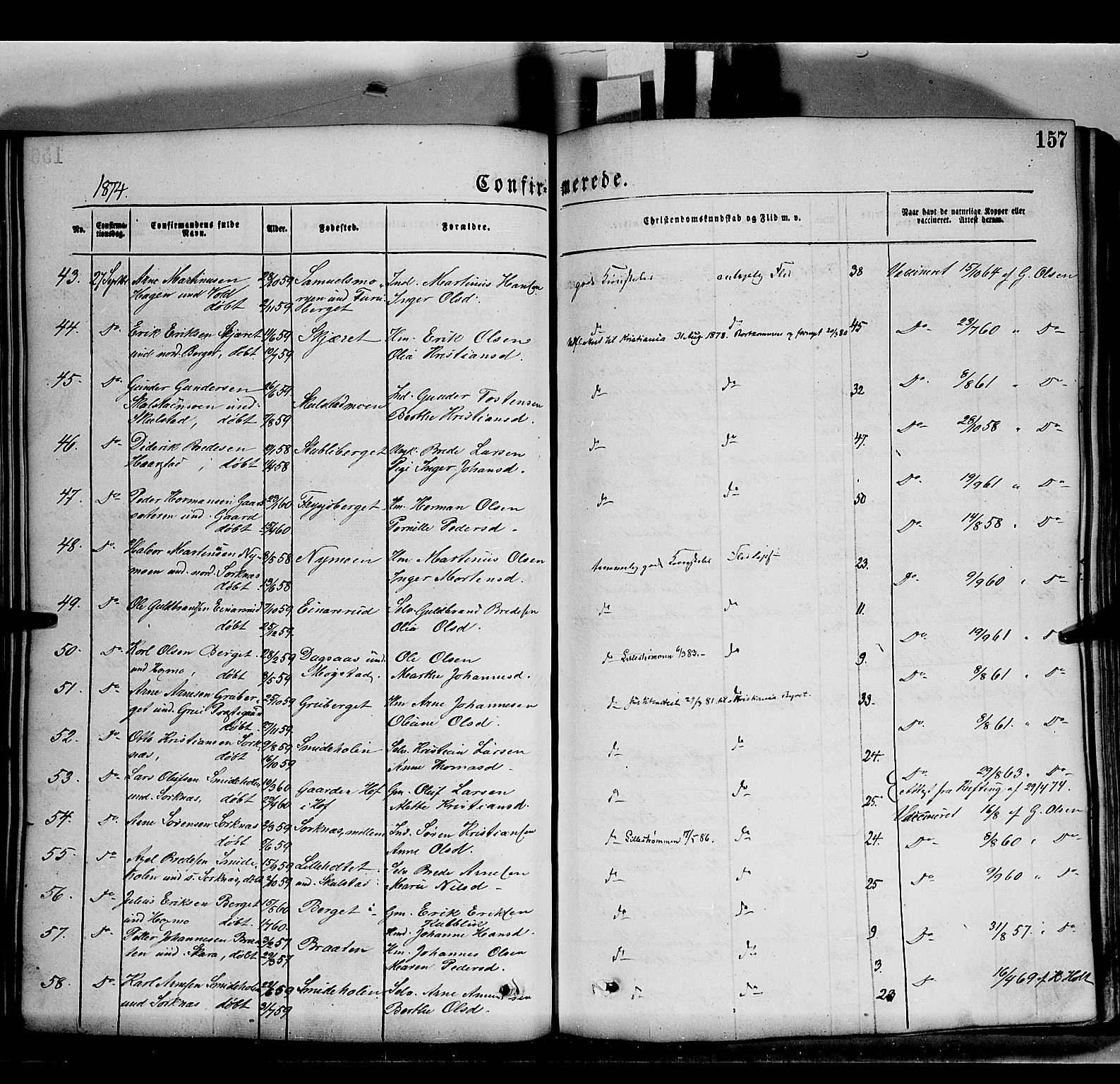 Grue prestekontor, AV/SAH-PREST-036/H/Ha/Haa/L0011: Parish register (official) no. 11, 1873-1880, p. 157