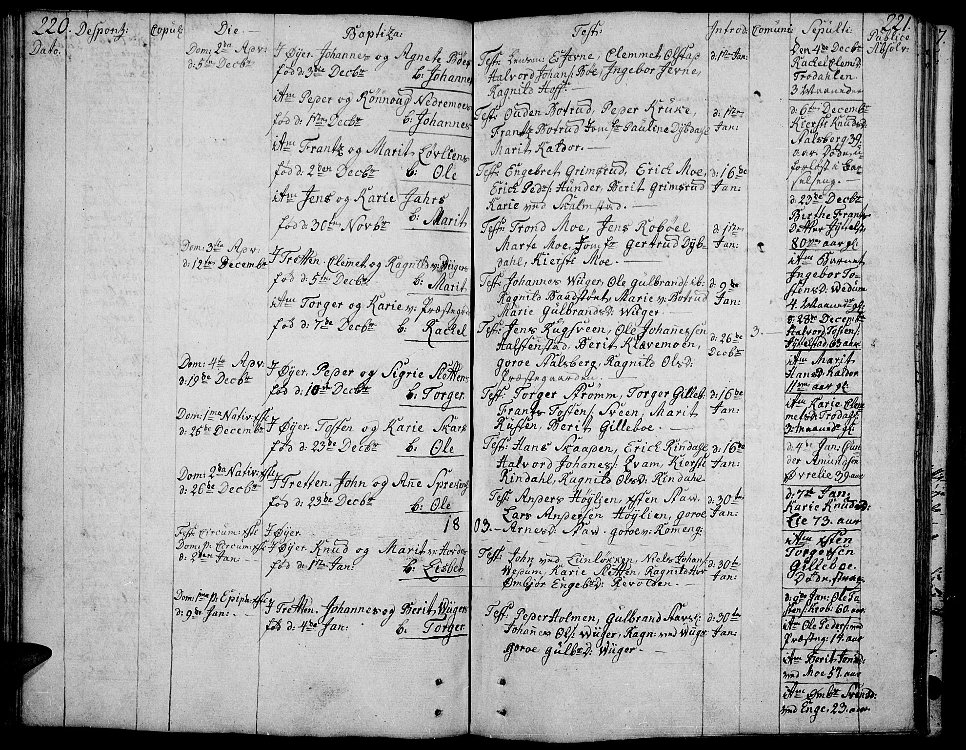 Øyer prestekontor, SAH/PREST-084/H/Ha/Haa/L0003: Parish register (official) no. 3, 1784-1824, p. 220-221