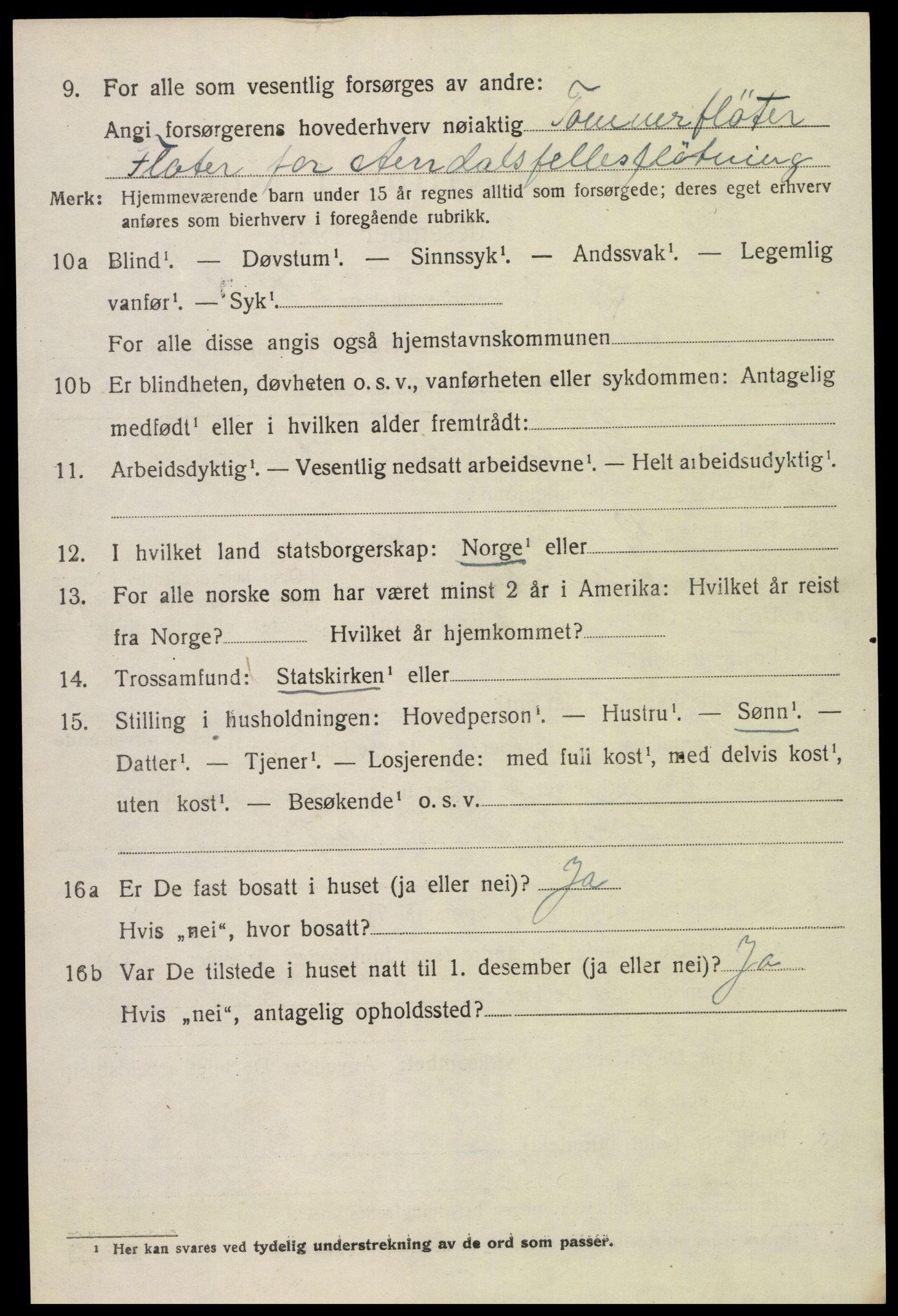 SAK, 1920 census for Åmli, 1920, p. 3464