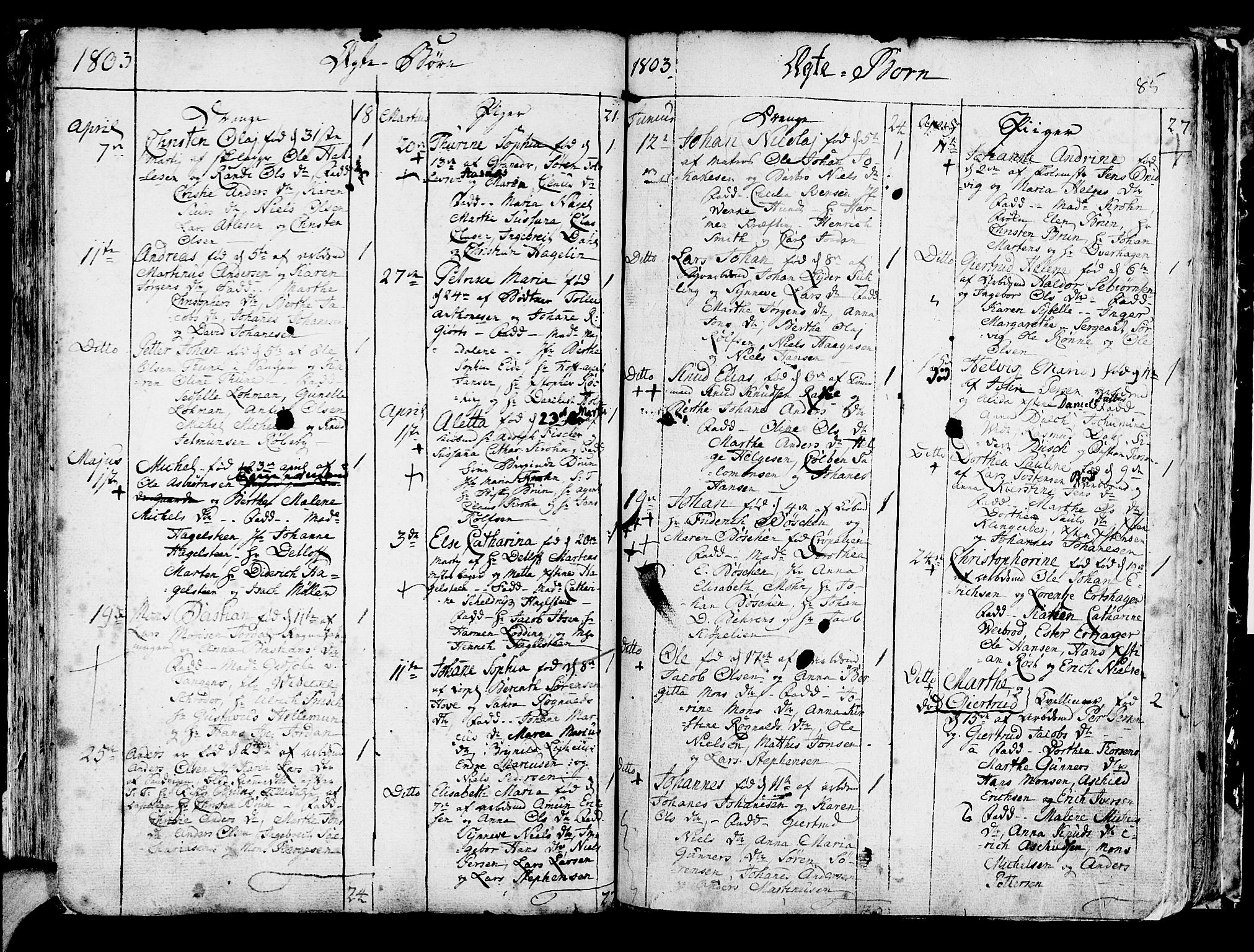 Korskirken sokneprestembete, AV/SAB-A-76101/H/Haa/L0006: Parish register (official) no. A 6, 1790-1820, p. 85