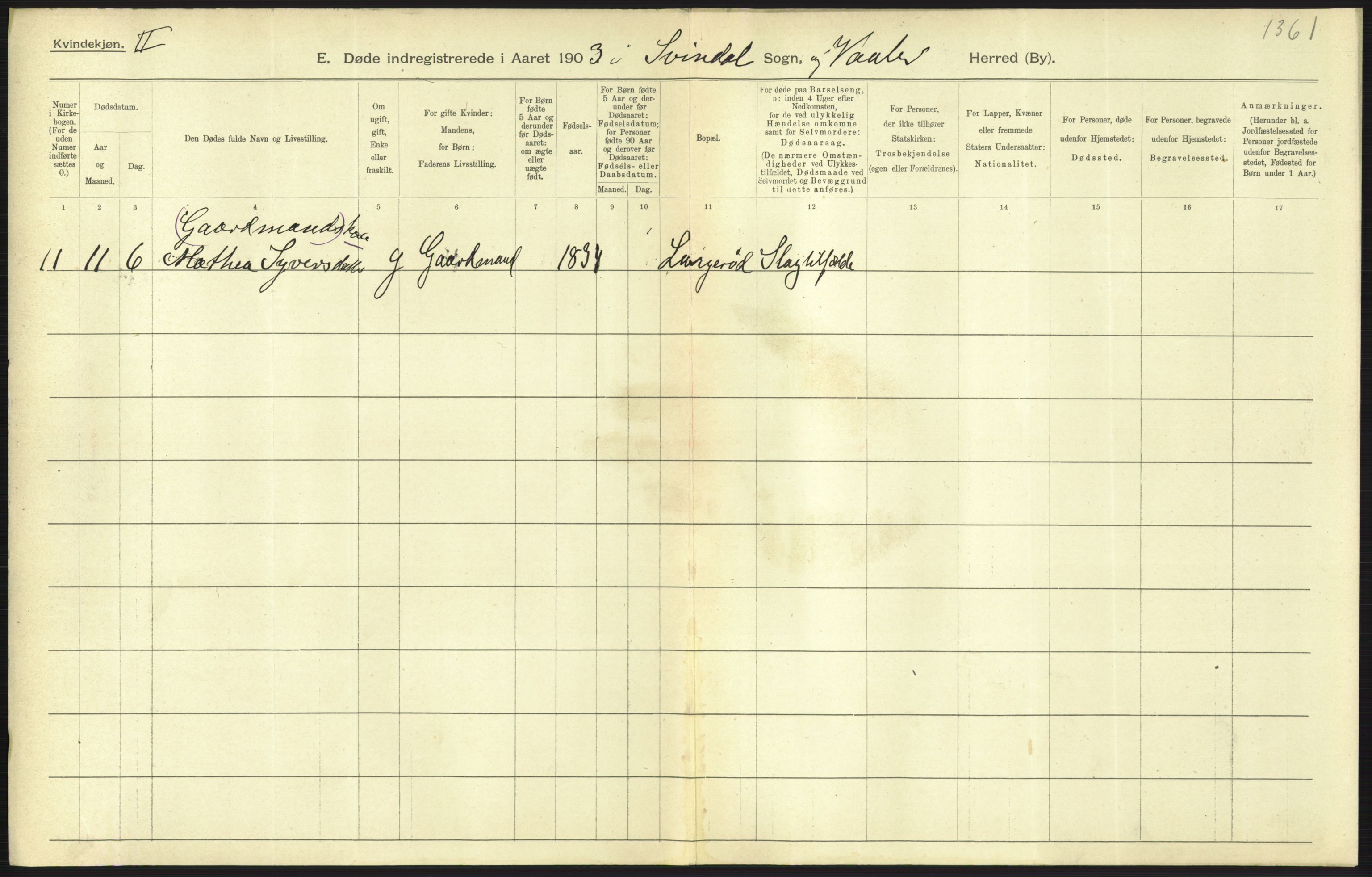 Statistisk sentralbyrå, Sosiodemografiske emner, Befolkning, AV/RA-S-2228/D/Df/Dfa/Dfaa/L0001: Smålenenes amt: Fødte, gifte, døde, 1903, p. 839