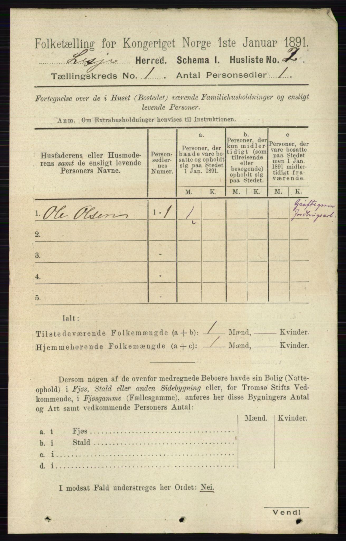 RA, 1891 census for 0512 Lesja, 1891, p. 24