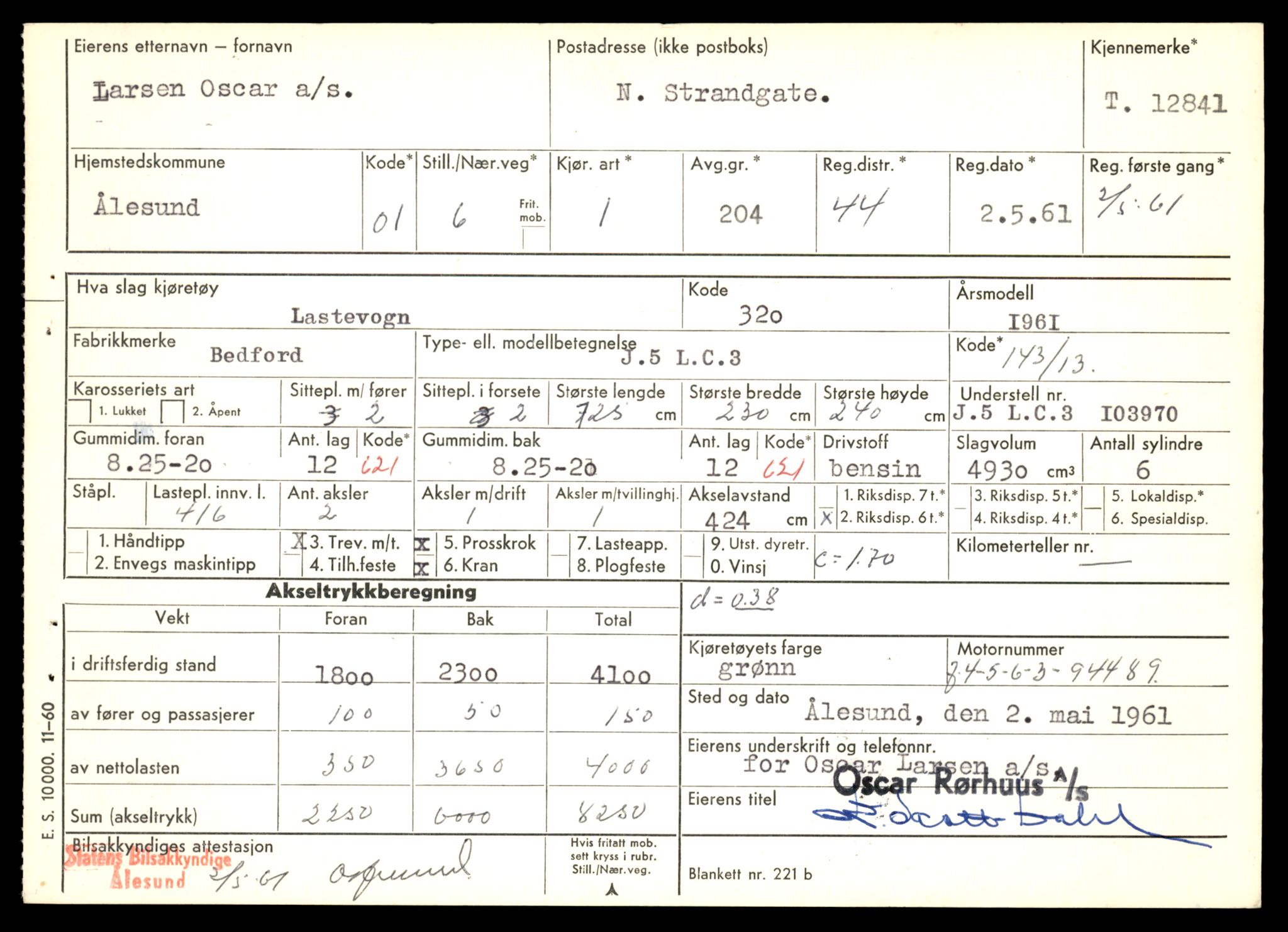 Møre og Romsdal vegkontor - Ålesund trafikkstasjon, AV/SAT-A-4099/F/Fe/L0036: Registreringskort for kjøretøy T 12831 - T 13030, 1927-1998, p. 241
