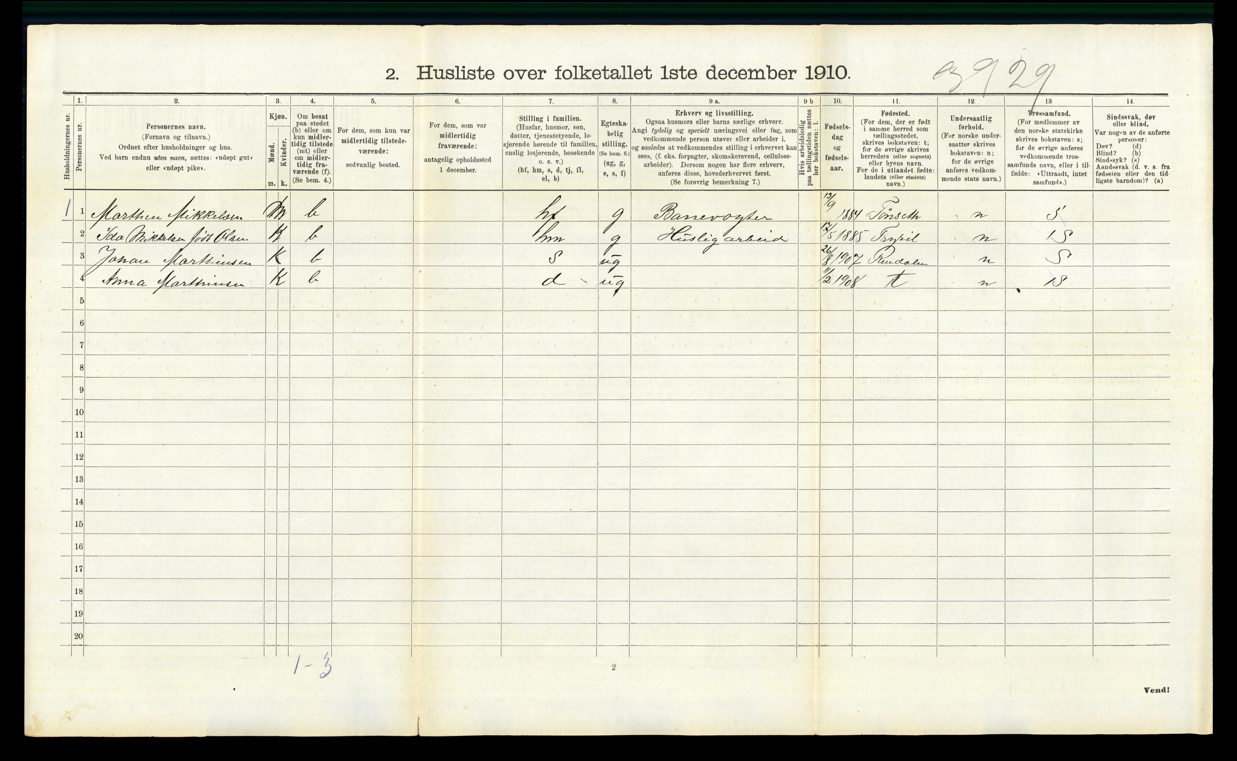 RA, 1910 census for Stor-Elvdal, 1910, p. 556