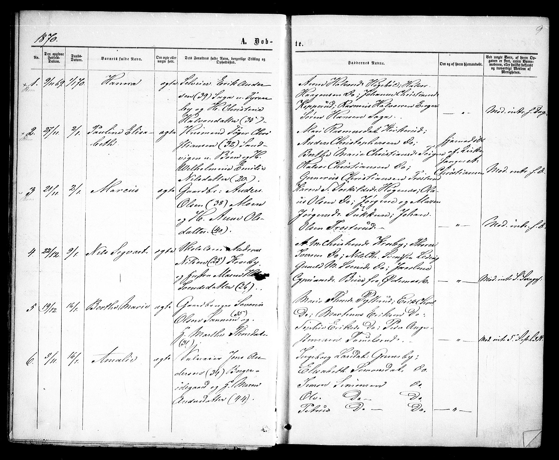 Rødenes prestekontor Kirkebøker, SAO/A-2005/F/Fa/L0008: Parish register (official) no. I 8, 1869-1879, p. 9