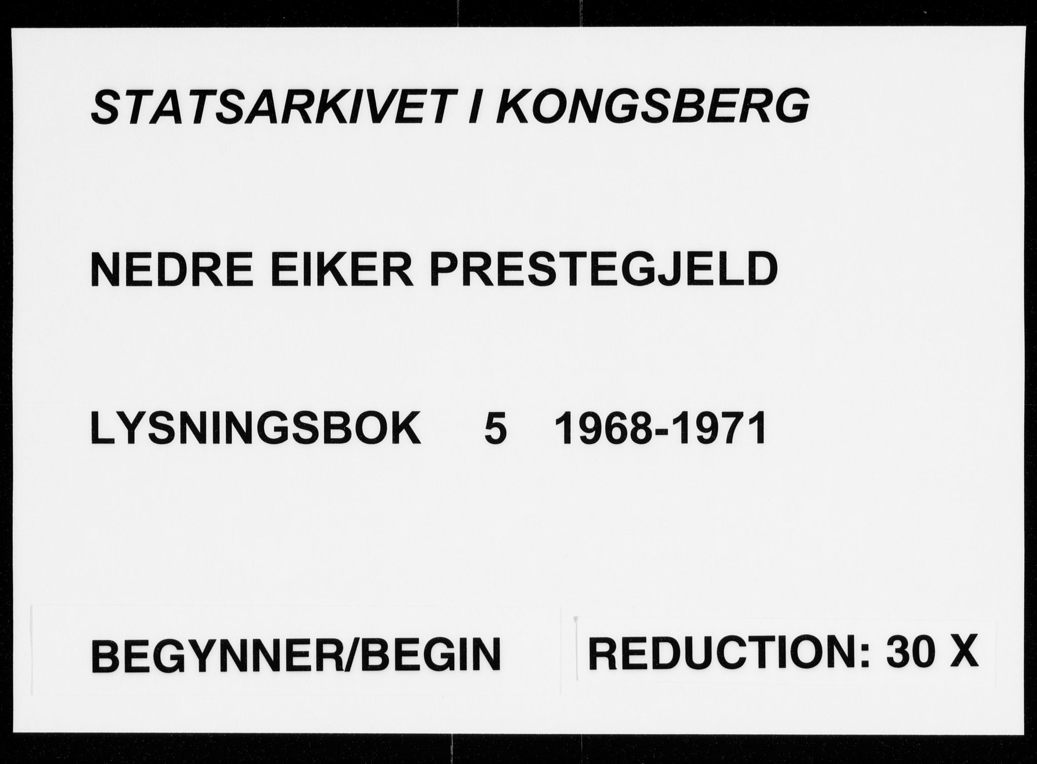Nedre Eiker kirkebøker, AV/SAKO-A-612/H/Ha/L0005: Banns register no. 5, 1968-1971